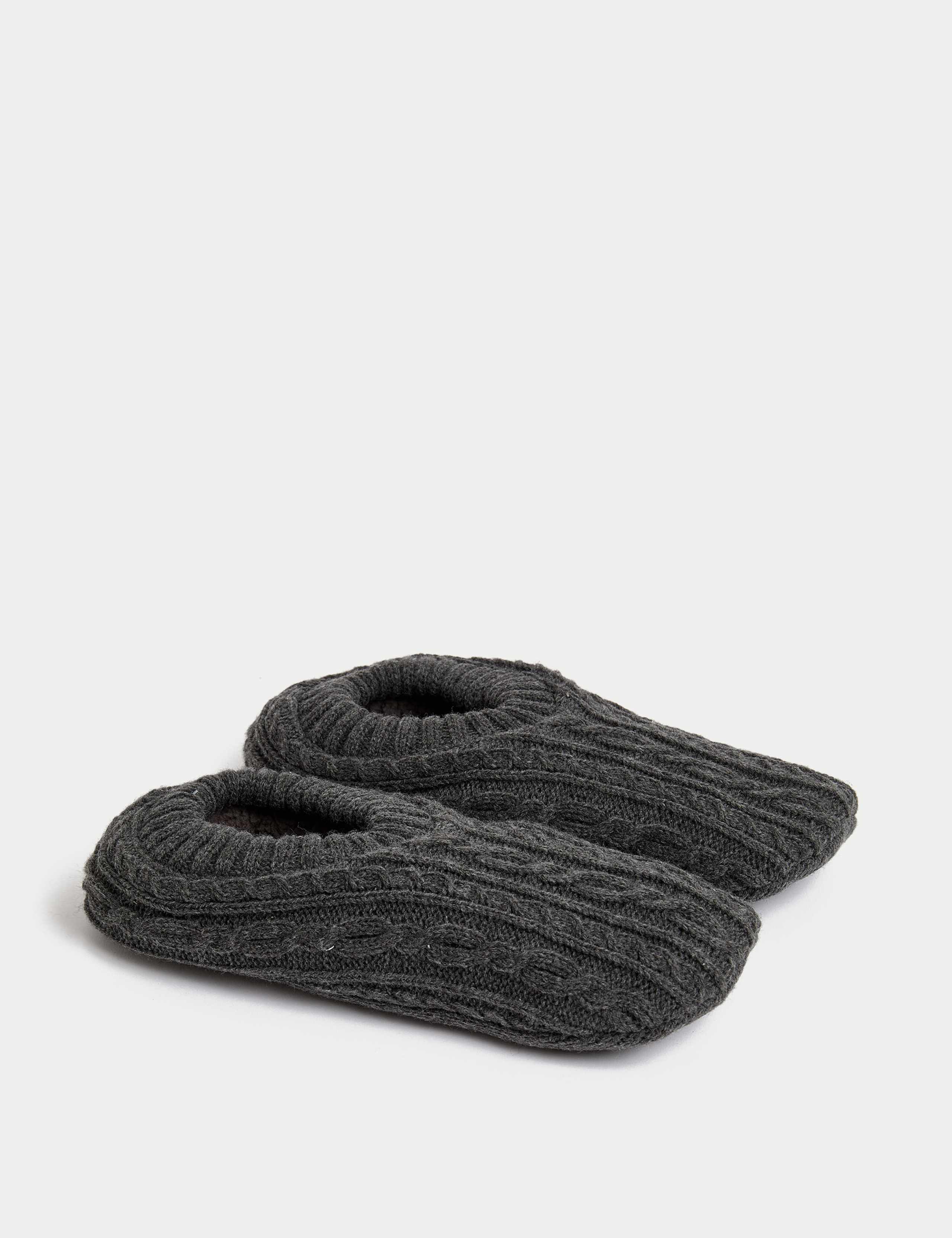 Cable Knit Slipper Socks