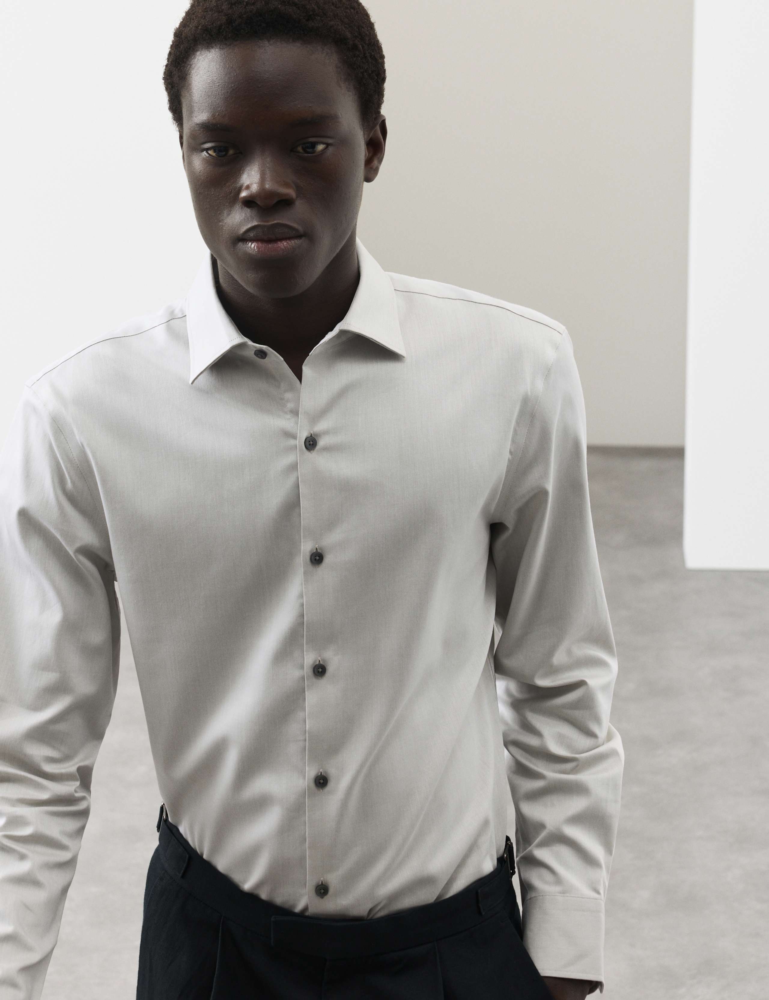 Slim Fit Cotton Rich Dress Shirt