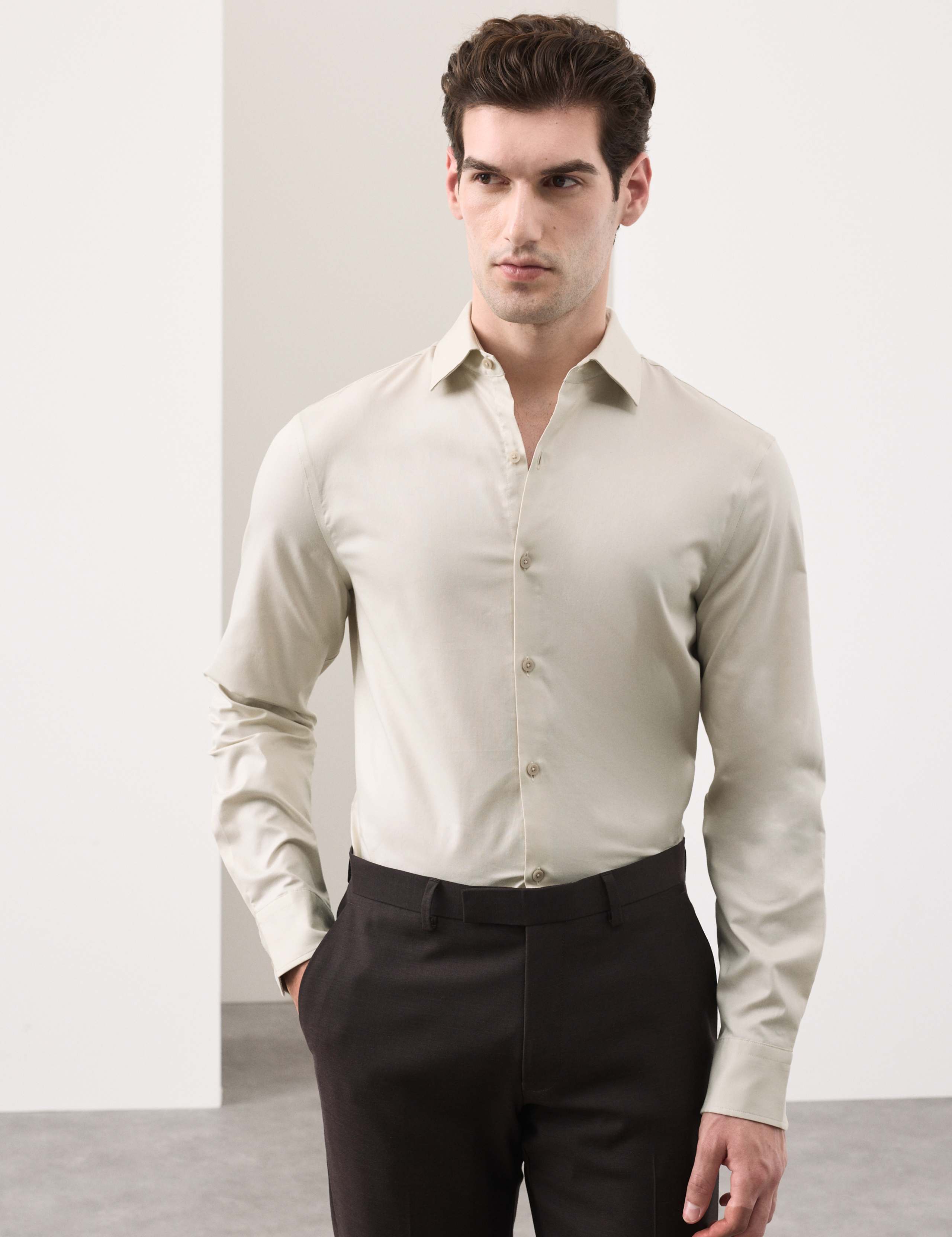 Slim Fit Cotton Rich Dress Shirt