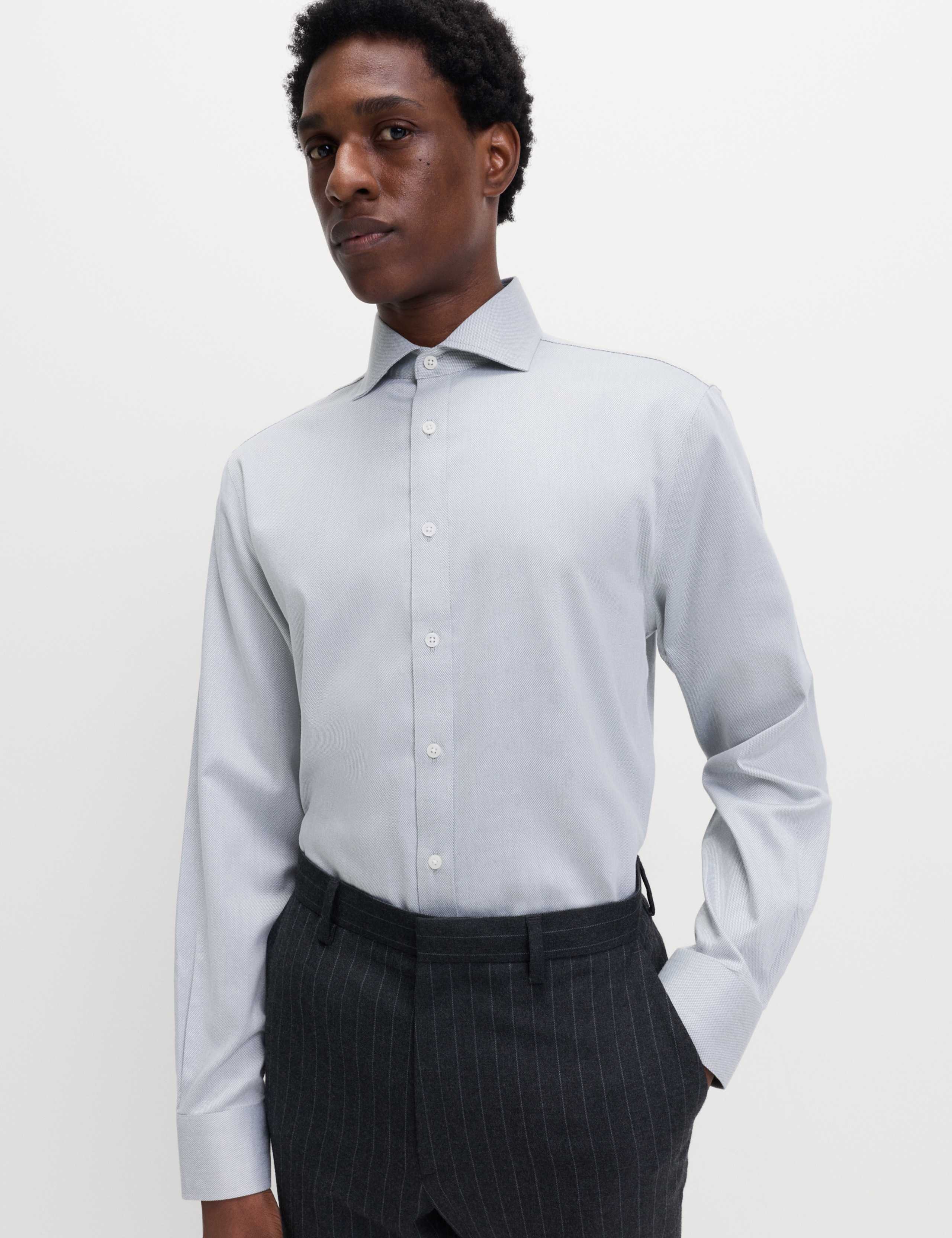 Regular Fit Ultimate Non Iron Cotton Textured Shirt