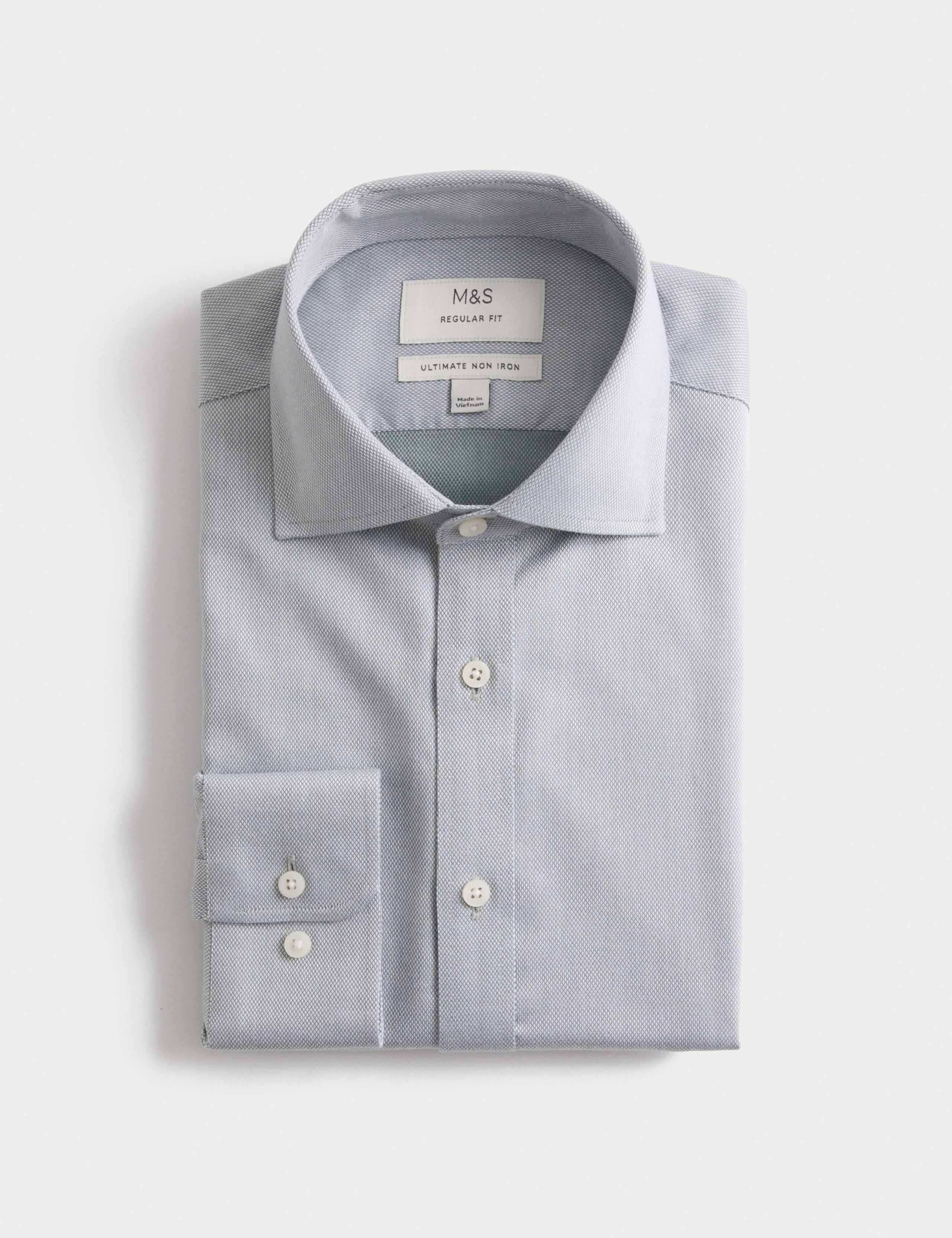Regular Fit Ultimate Non Iron Cotton Textured Shirt