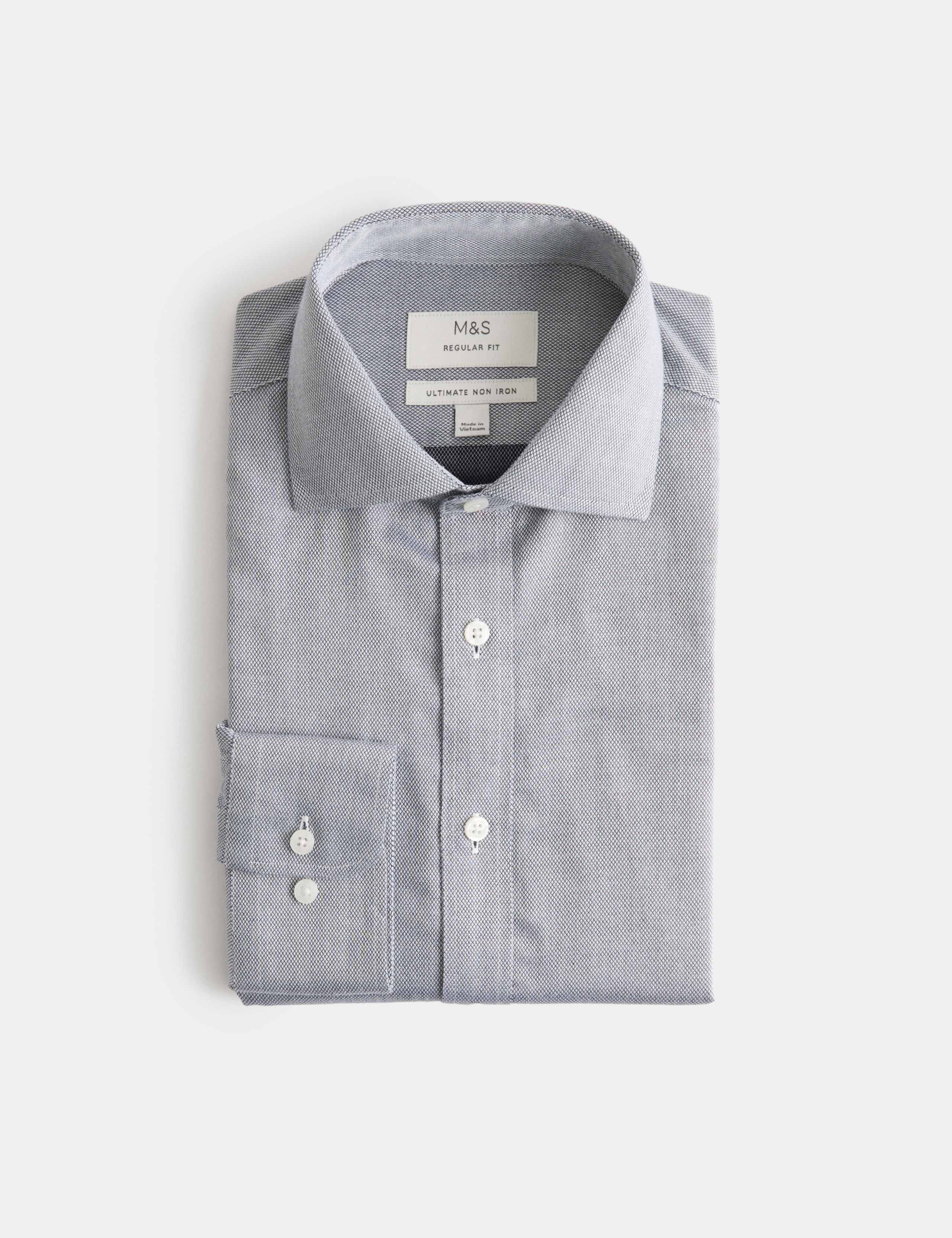 Regular Fit Ultimate Non Iron Cotton Textured Shirt