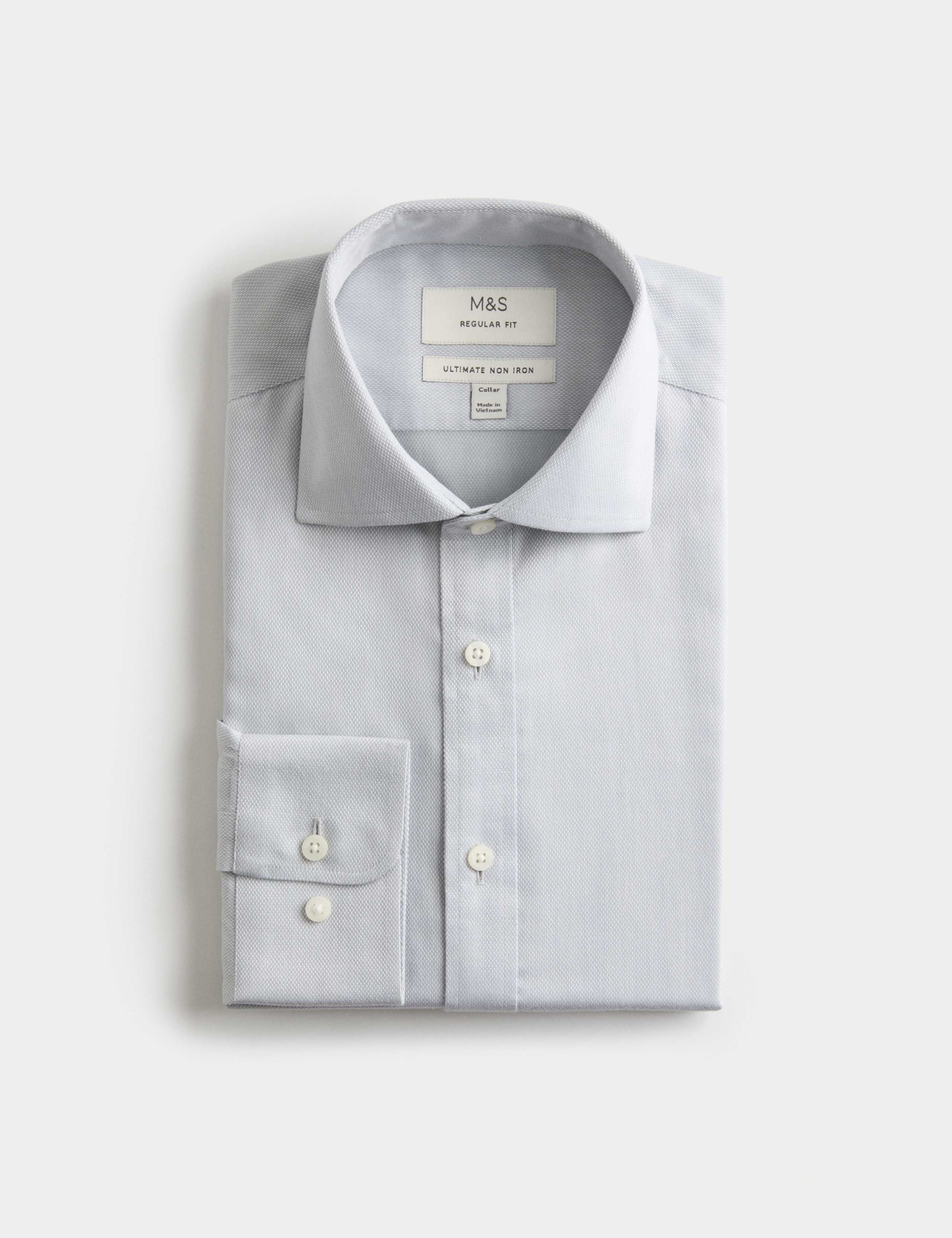 Regular Fit Ultimate Non Iron Cotton Textured Shirt