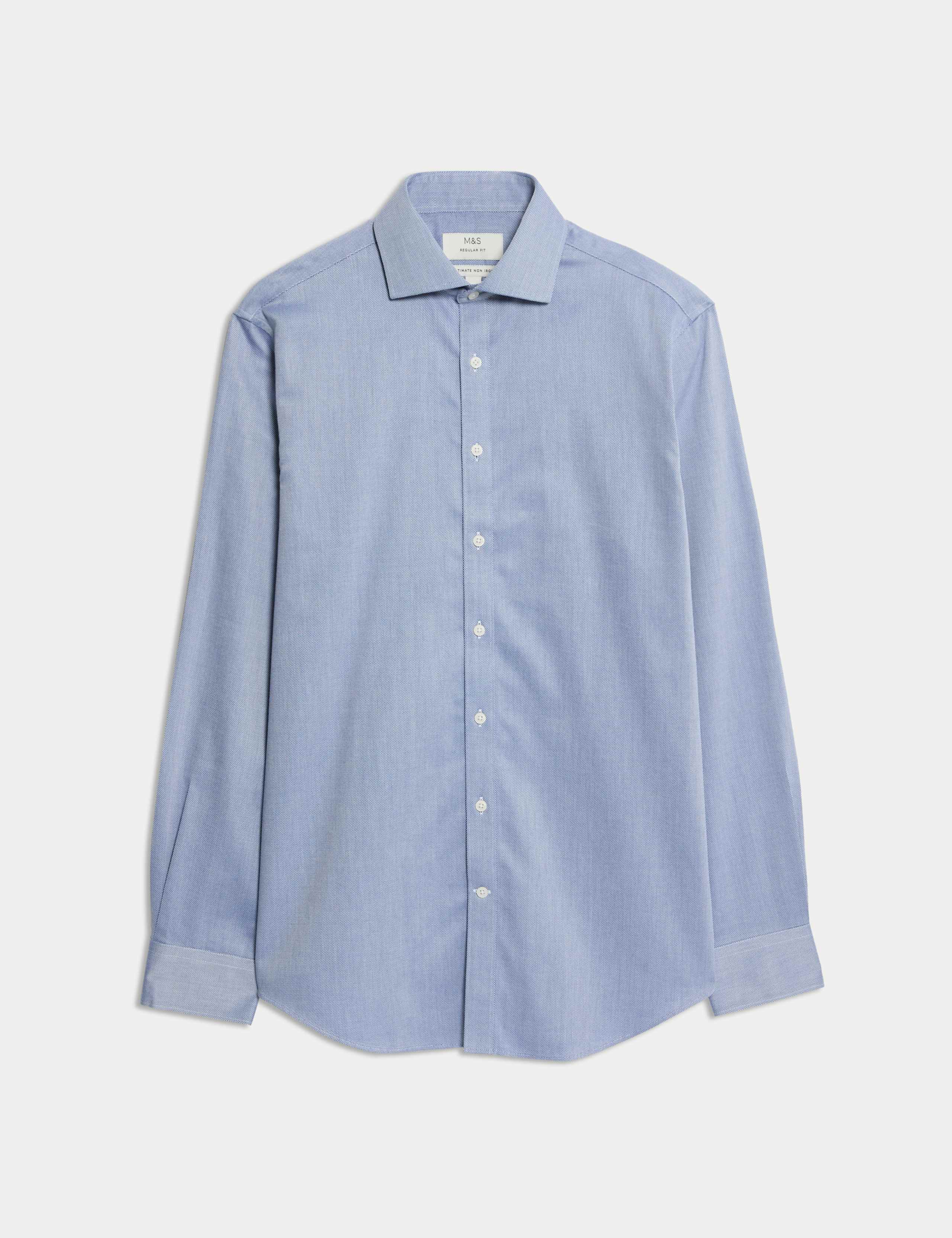 Slim Fit Ultimate Non Iron Pure Cotton Textured Shirt