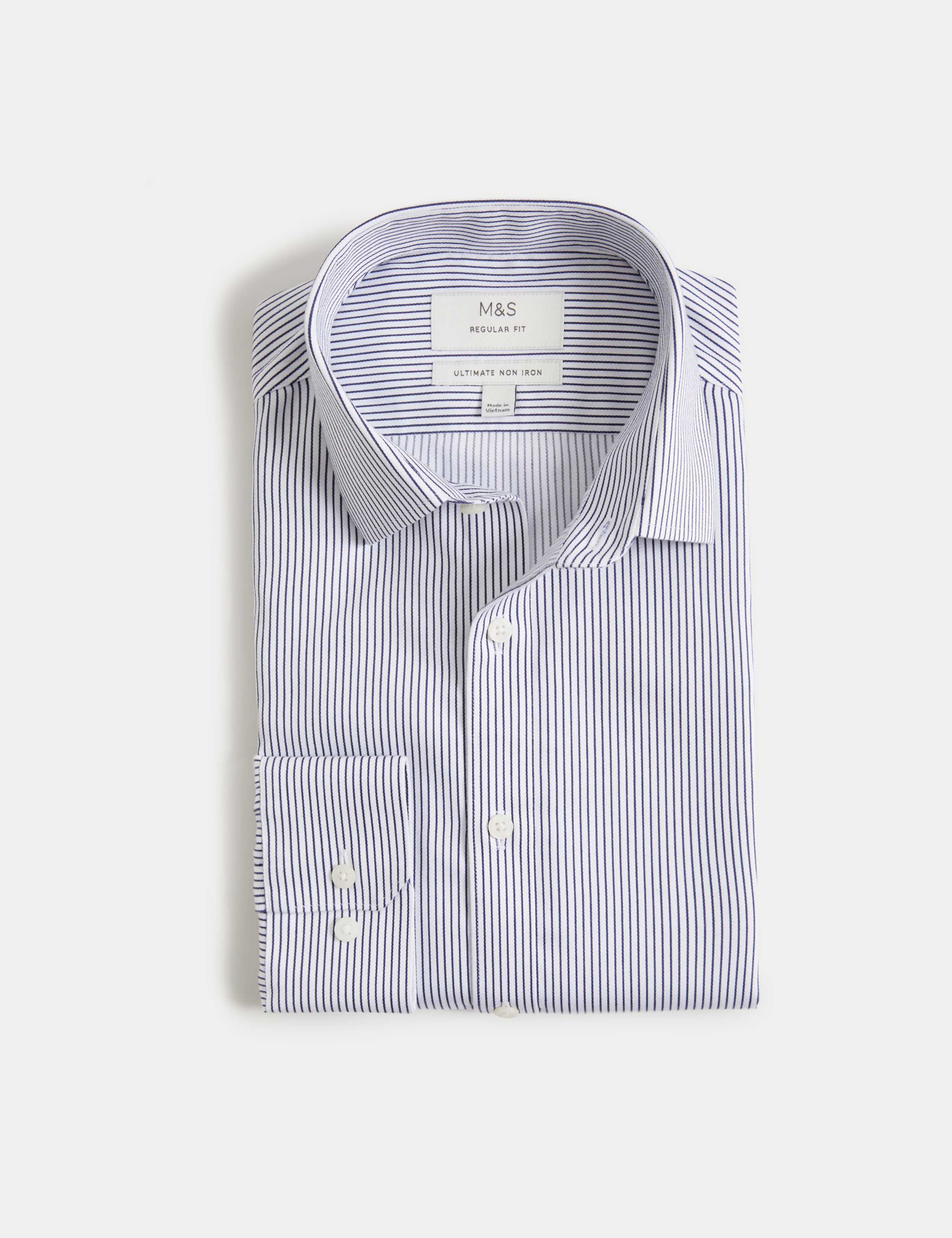 Regular Fit Ultimate Non Iron Cotton Striped Shirt