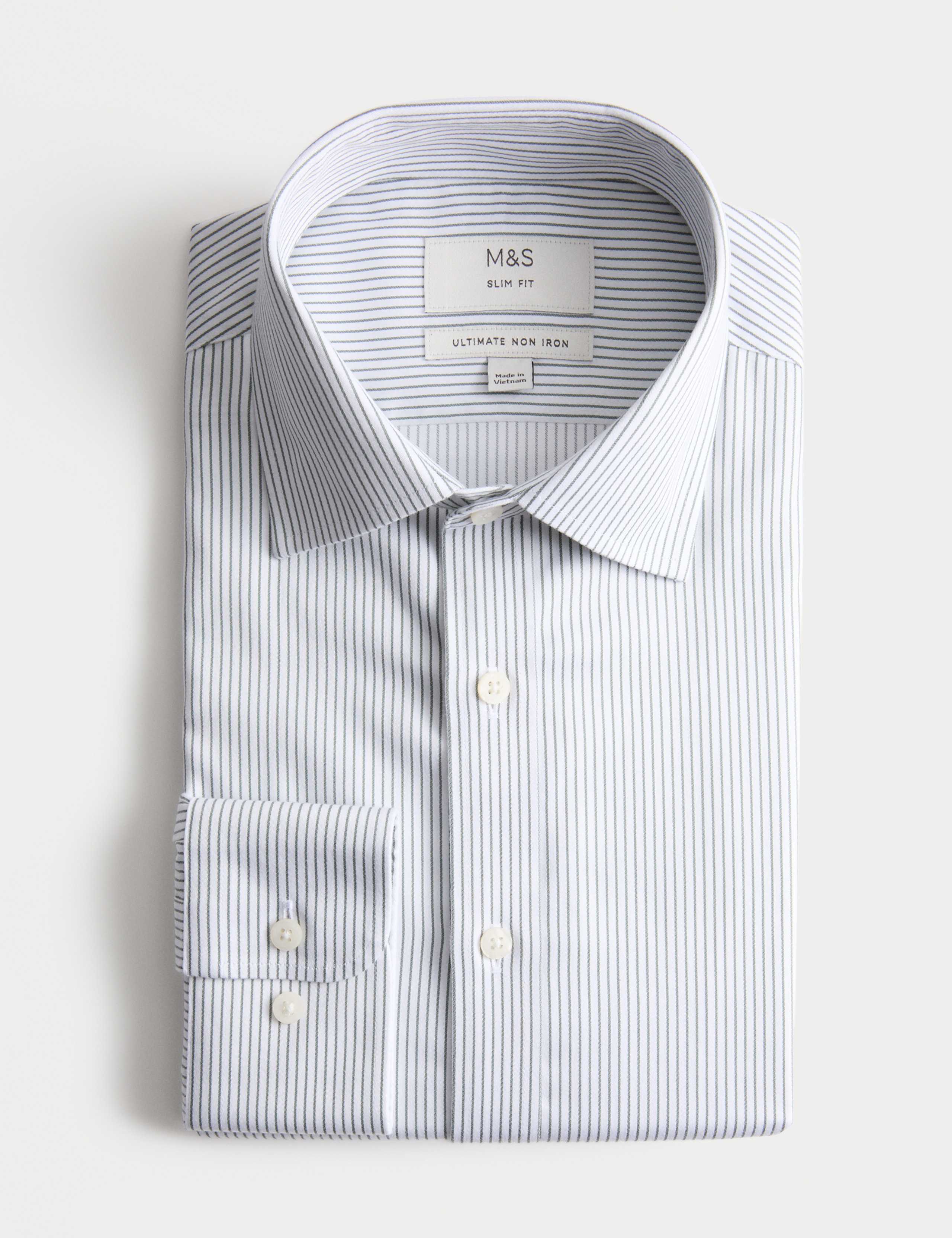 Slim Fit Ultimate Non Iron Cotton Striped Shirt