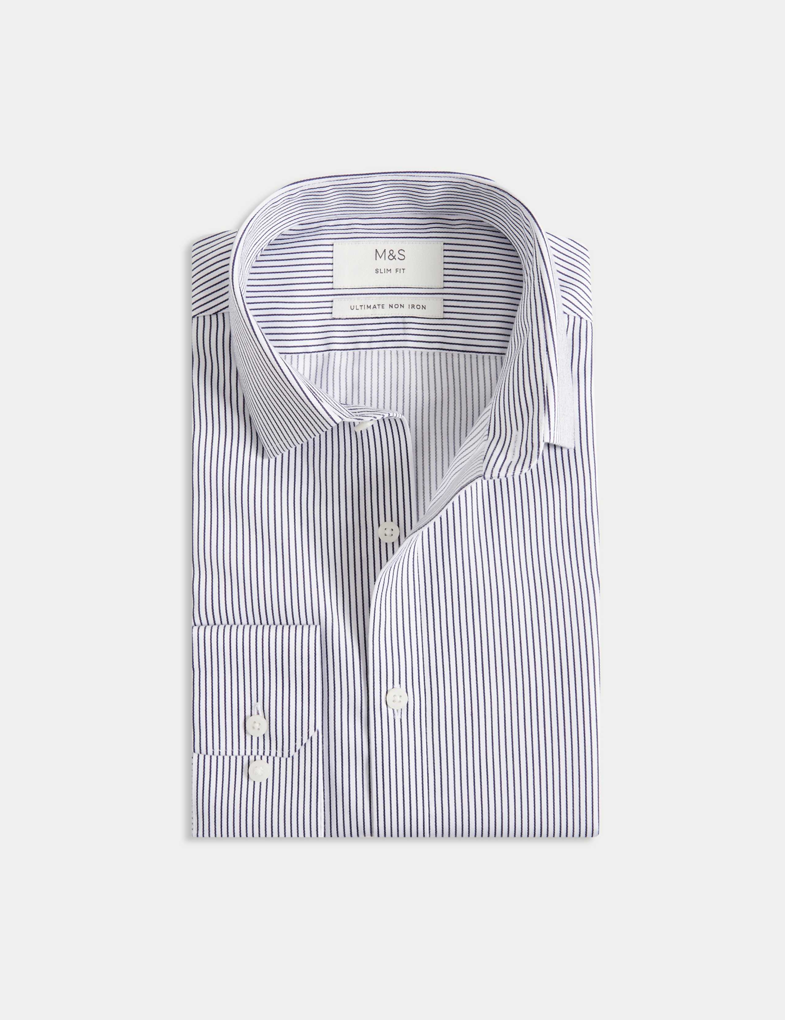 Slim Fit Ultimate Non Iron Cotton Striped Shirt