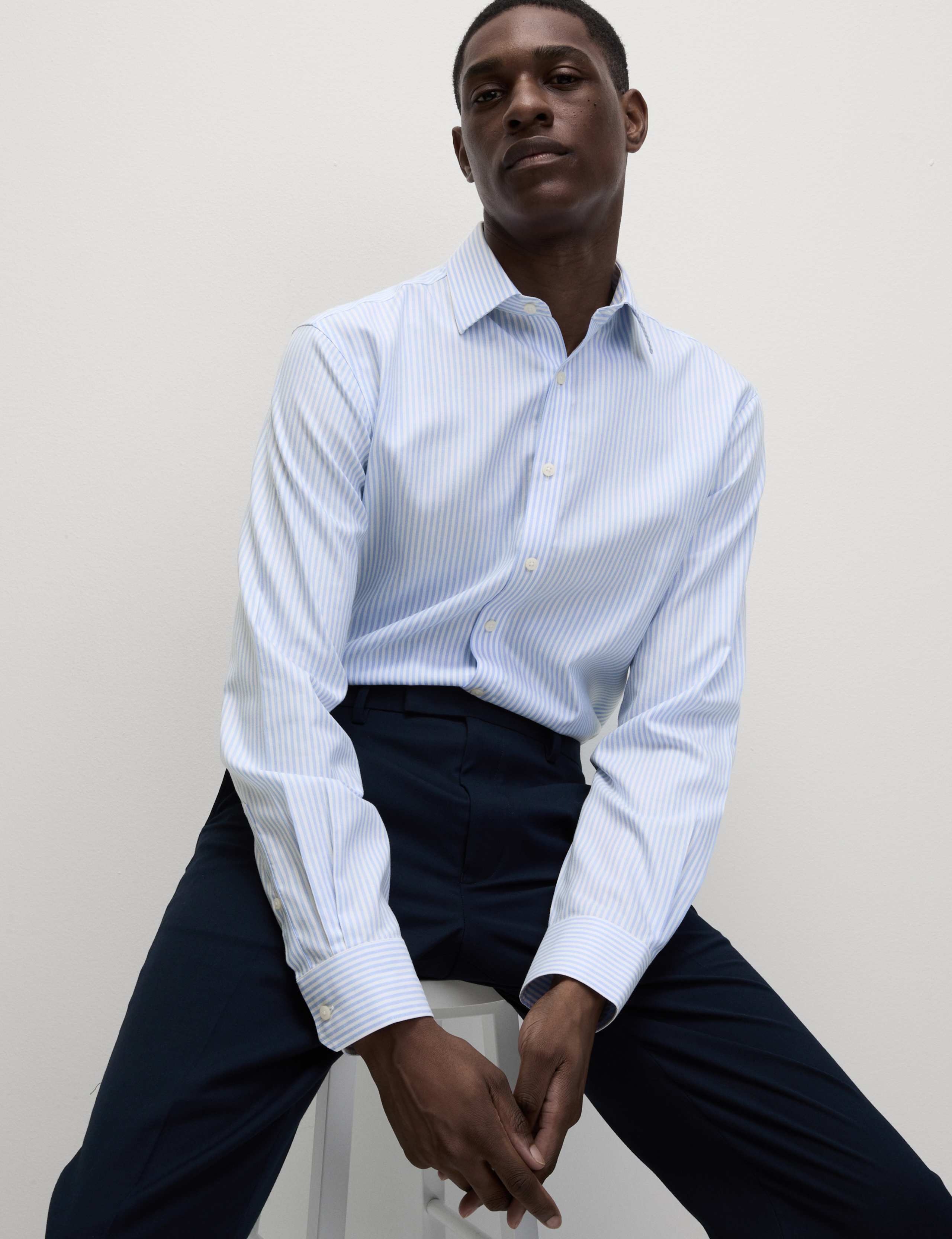 Regular Fit Ultimate Non Iron Cotton Striped Shirt