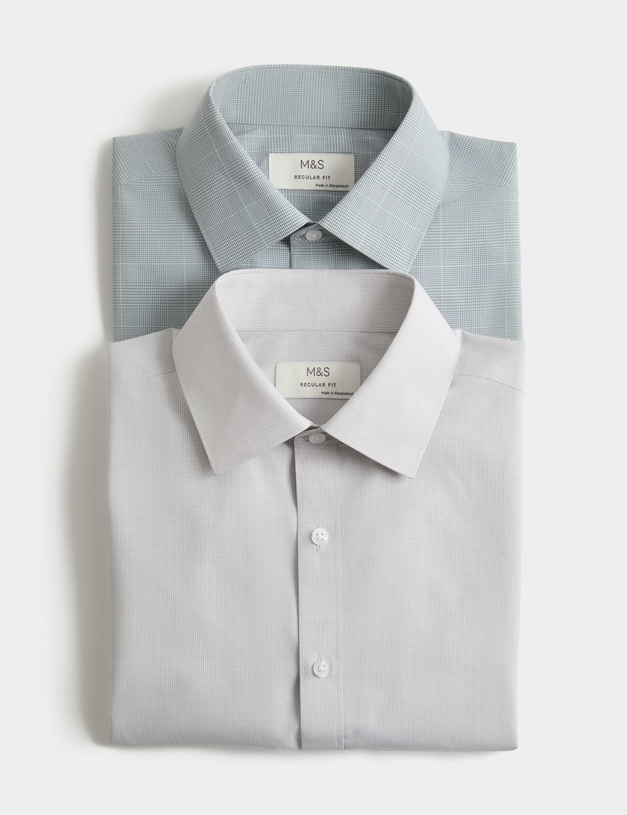 2pk Regular Fit Easy Iron Check Shirts