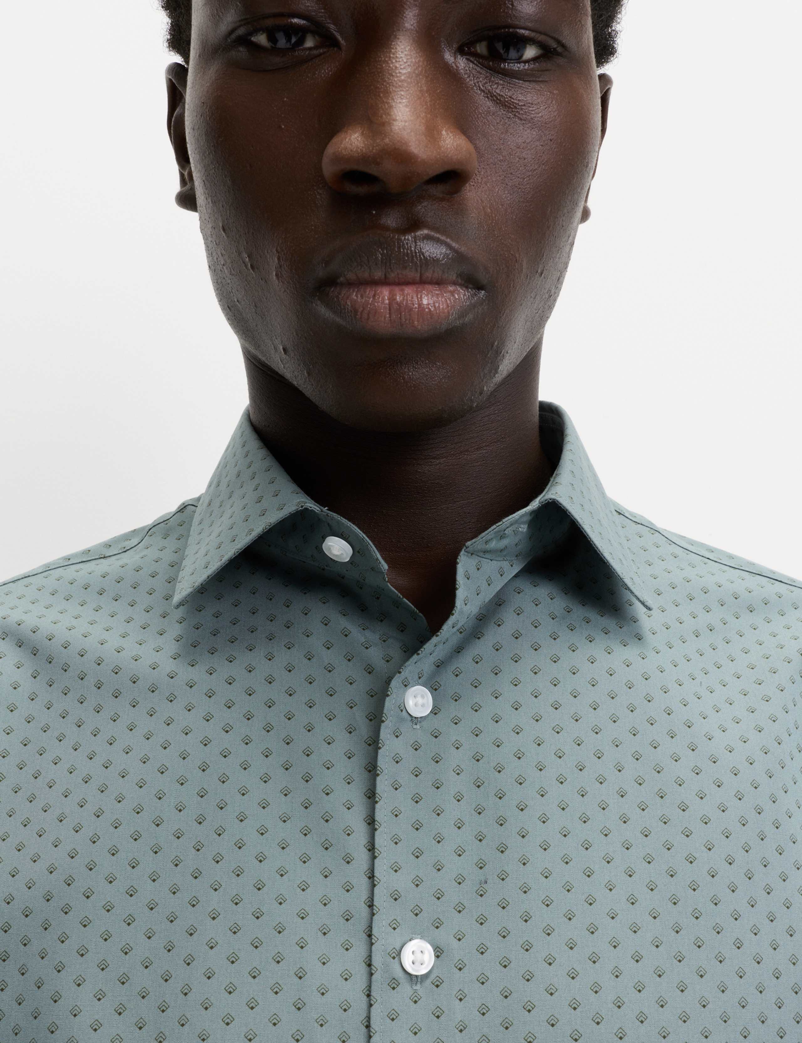 Regular Fit Cotton Blend Printed Shirt