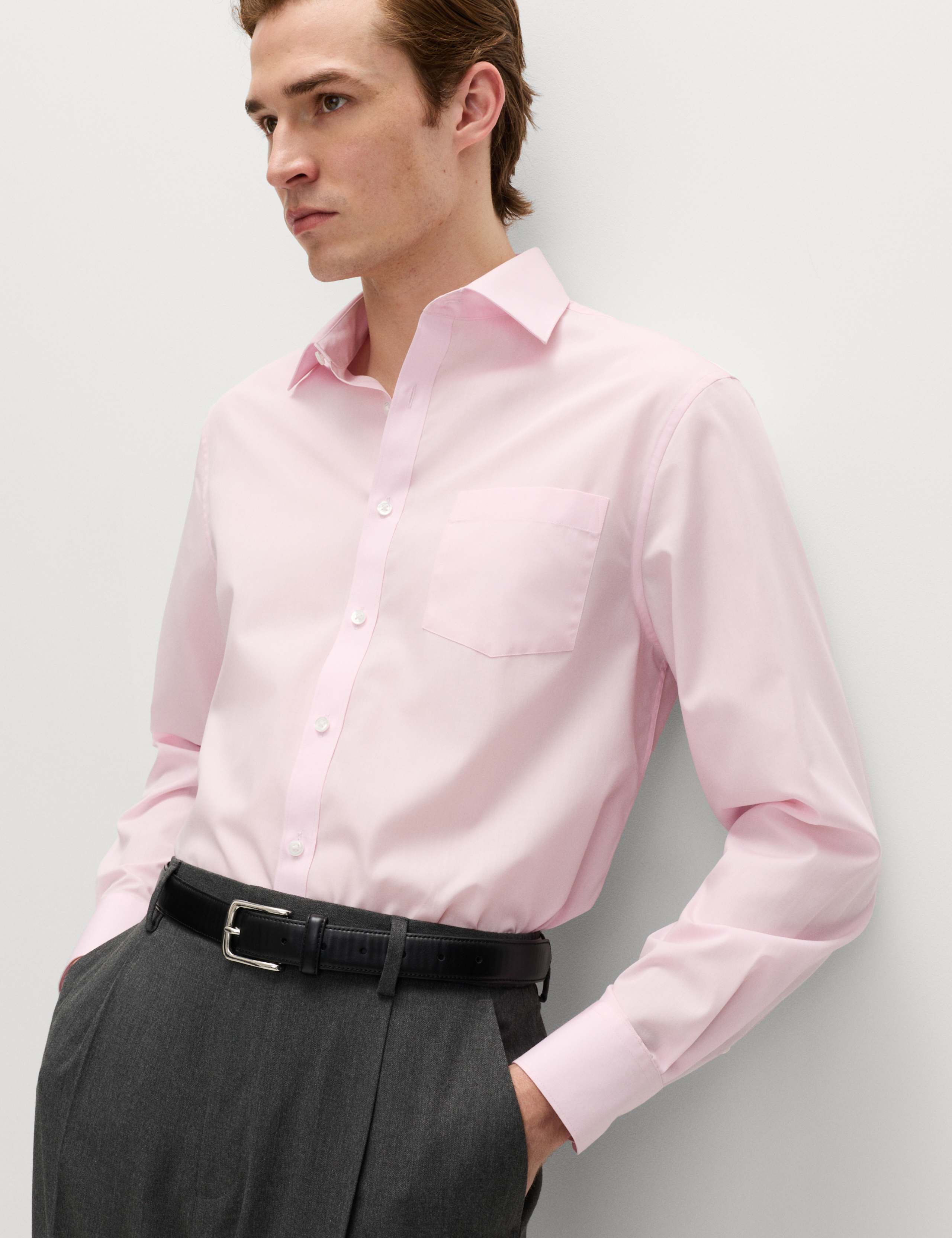 2 Pack Regular Fit Easy Iron Cotton Blend Shirts