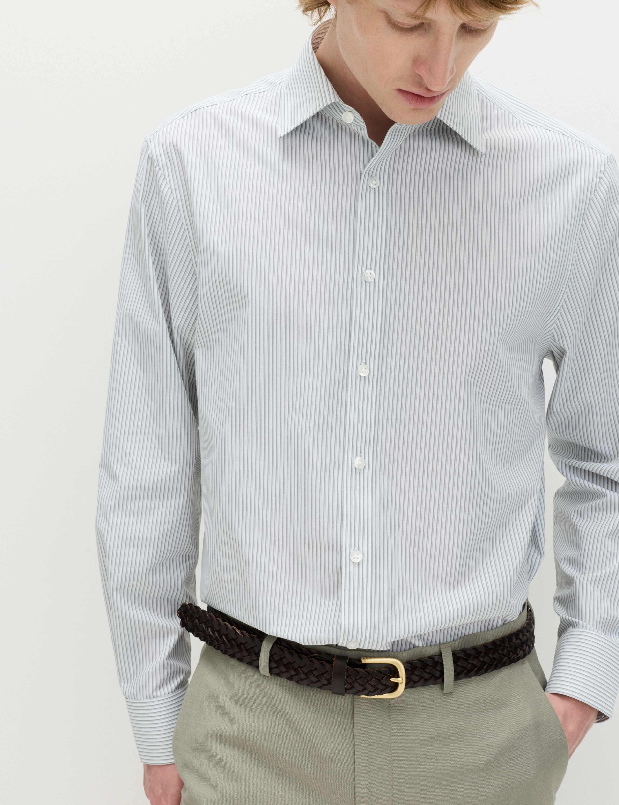 2 Pack Regular Fit Easy Iron Striped Shirts