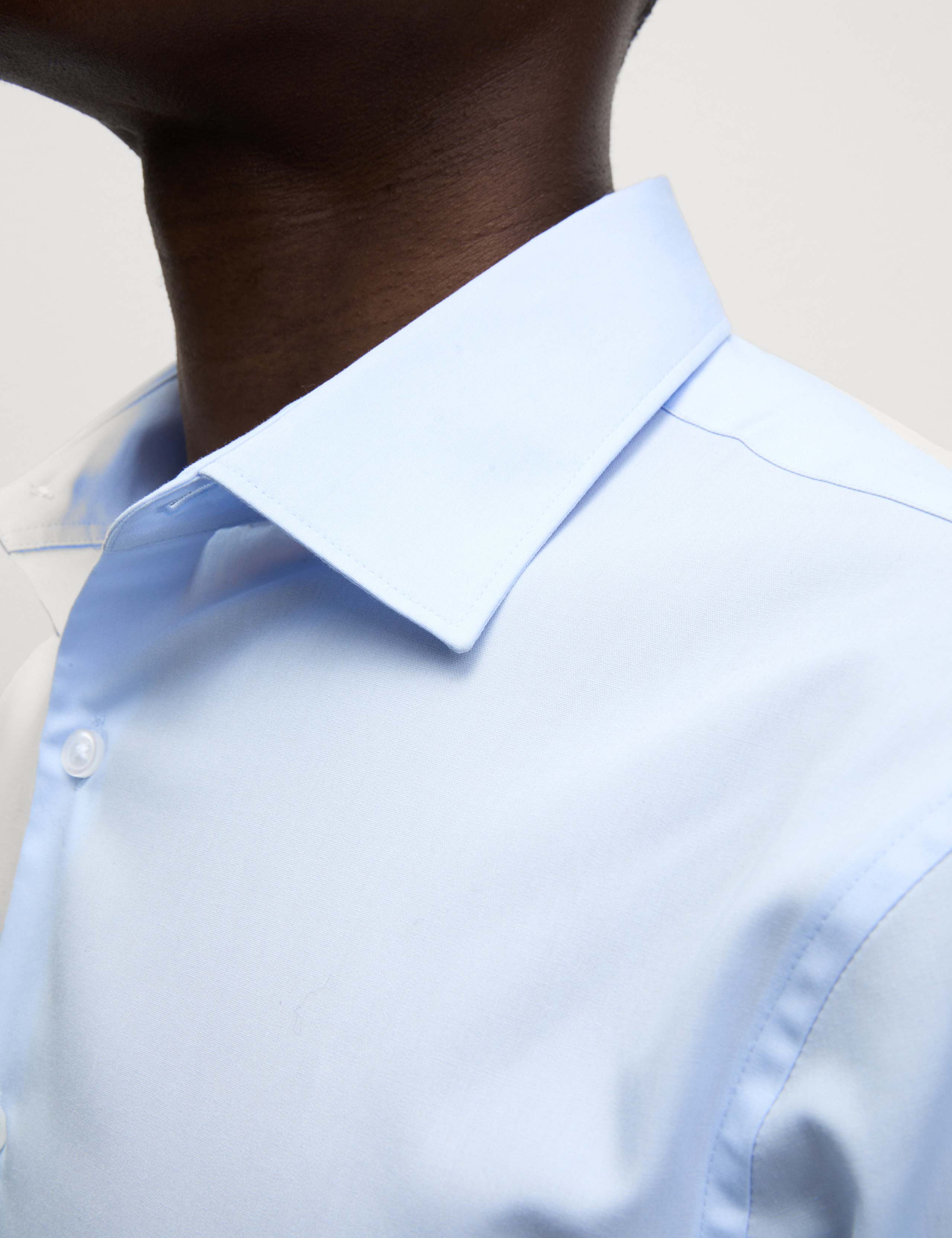 Skinny Fit Easy Iron Cotton Blend Shirt