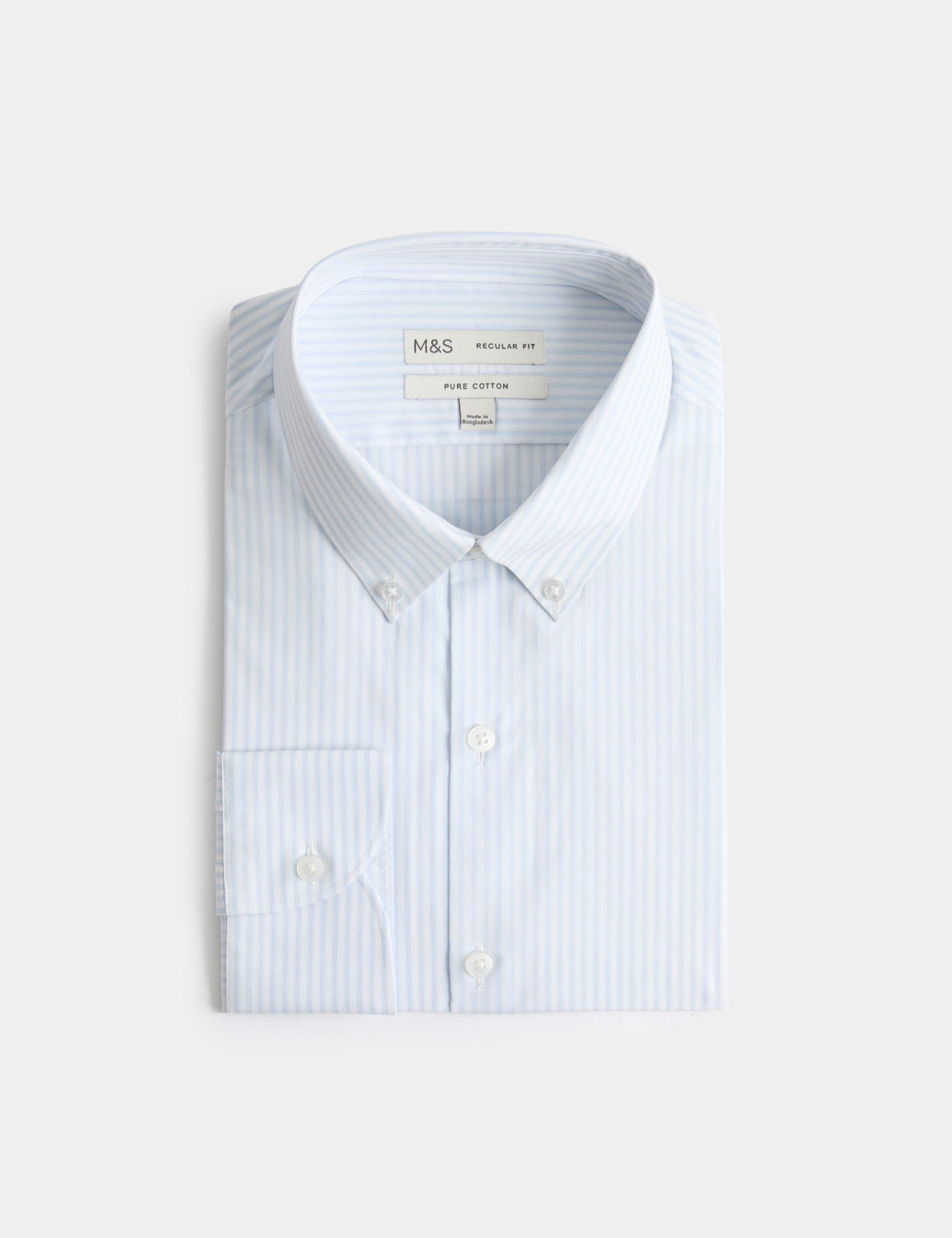 Regular Fit Pure Cotton Striped Shirt