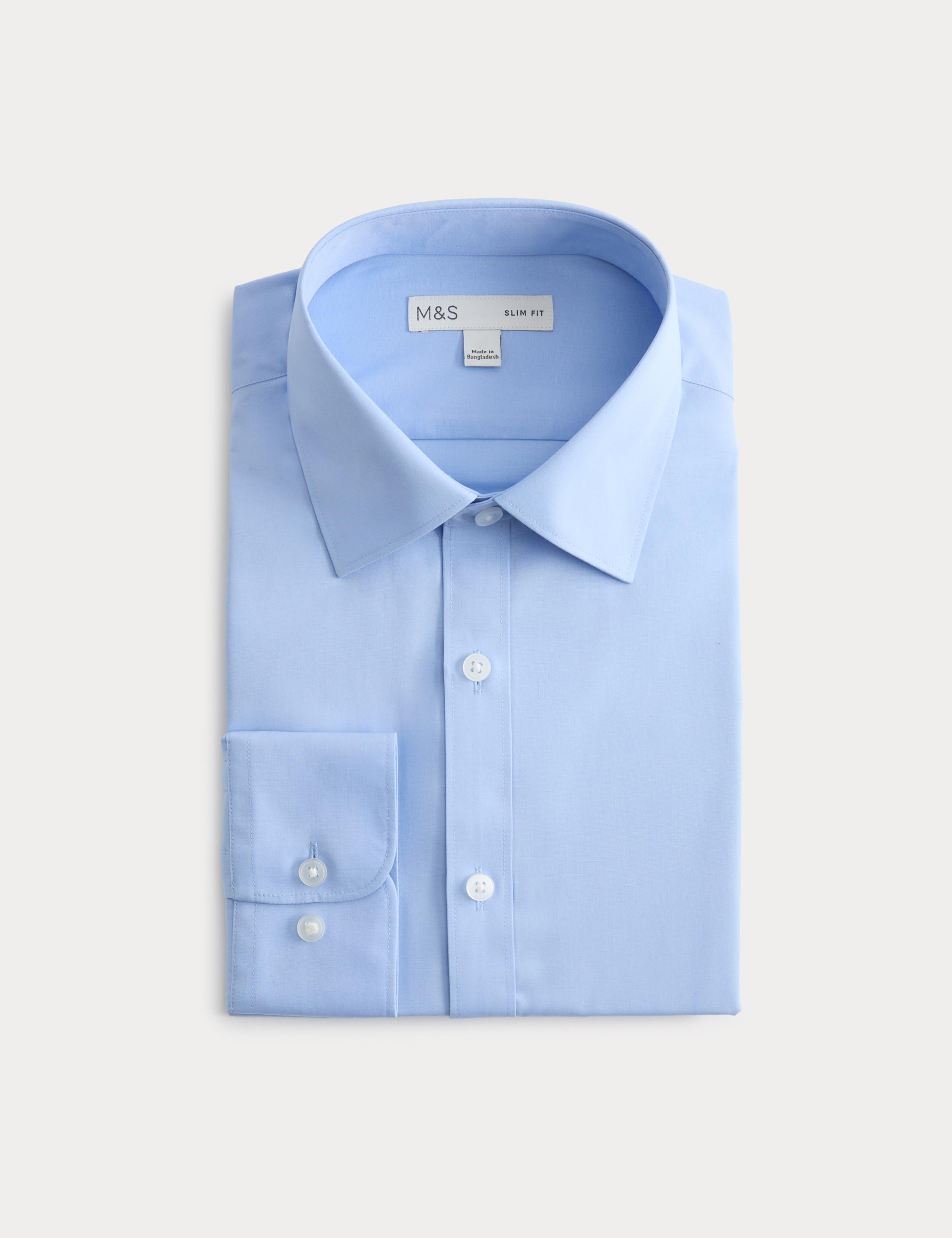 Slim Fit Easy Iron Cotton Blend Shirt
