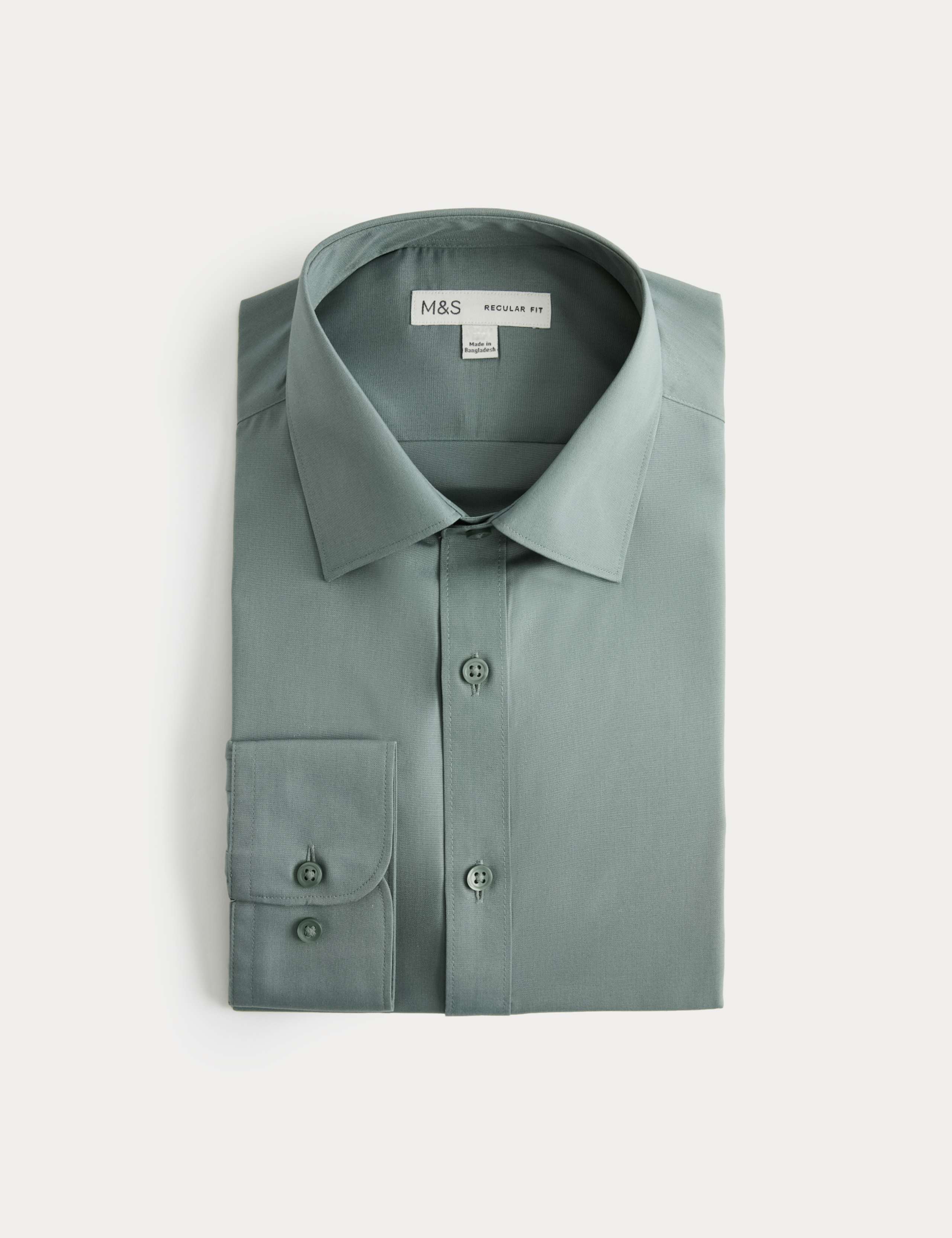 Regular Fit Easy Iron Cotton Blend Shirt