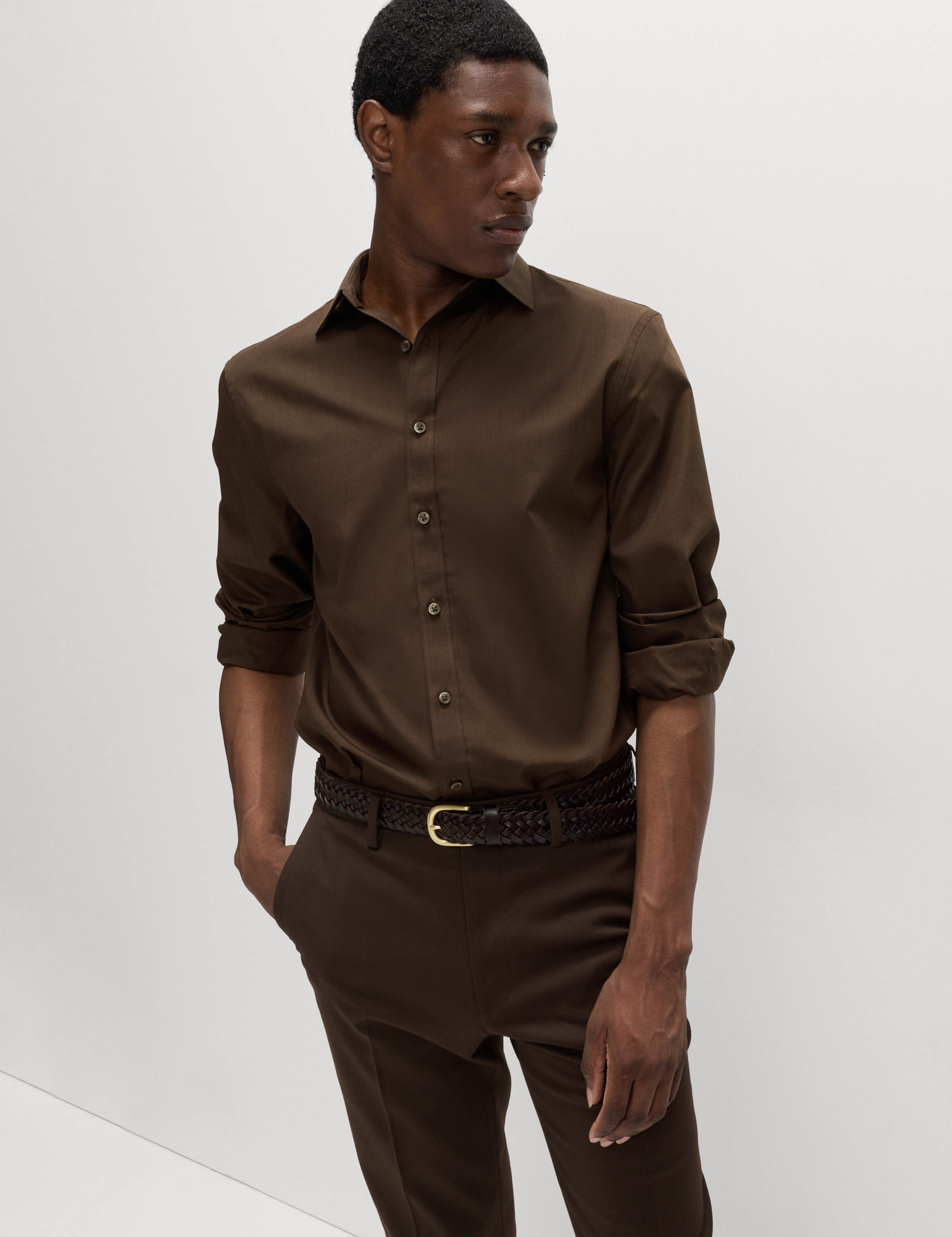 Regular Fit Easy Iron Cotton Blend Shirt