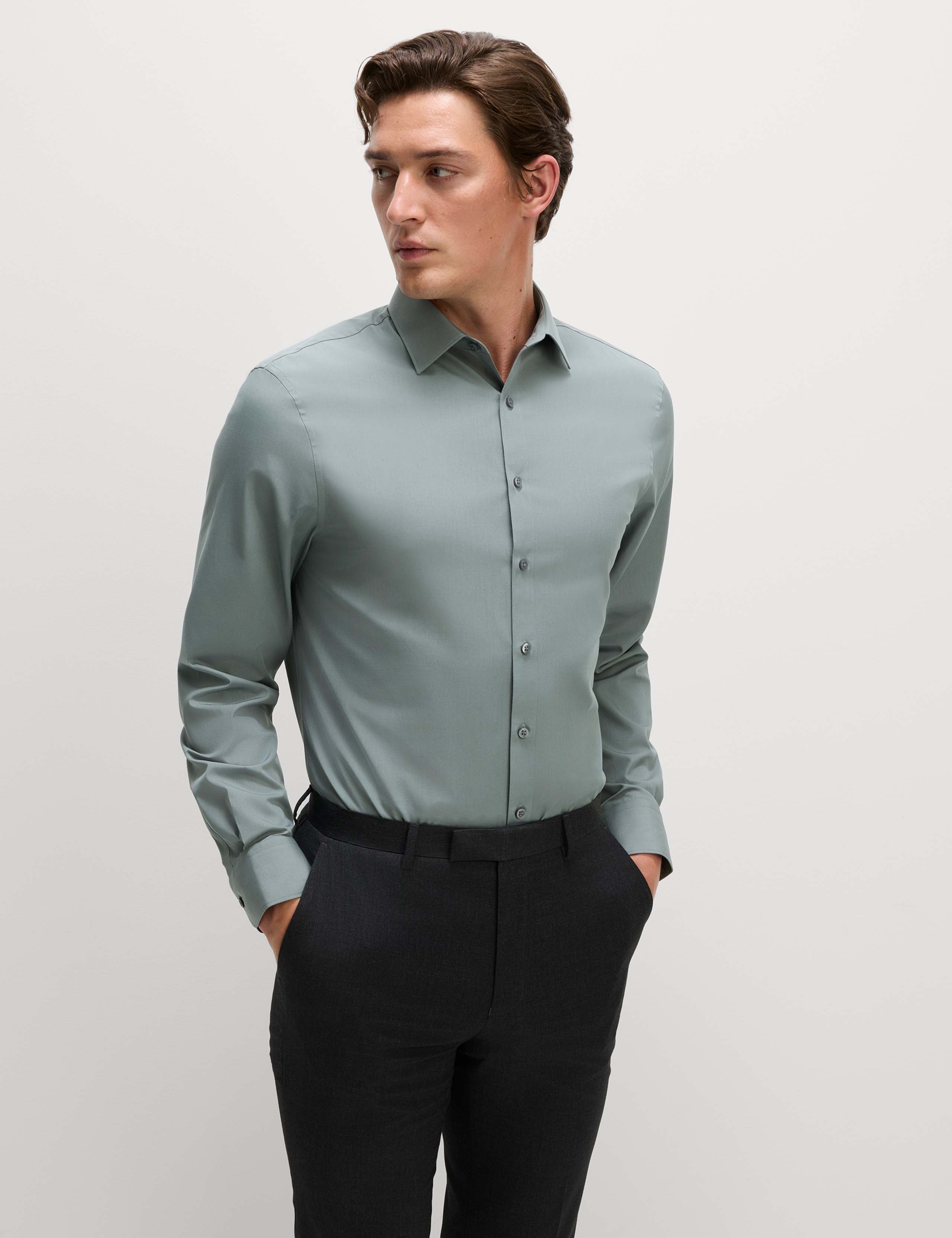 Regular Fit Easy Iron Cotton Blend Shirt