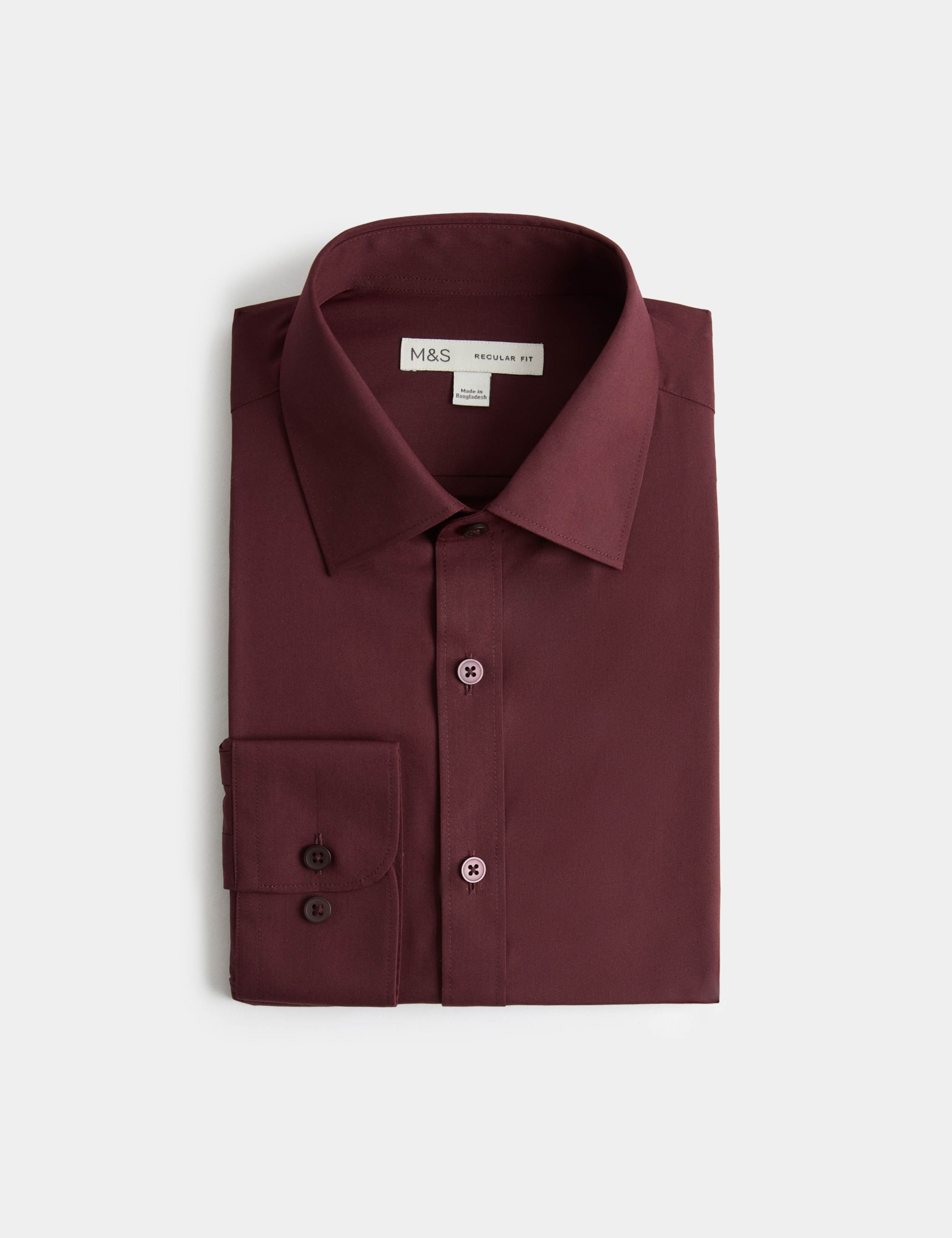 Regular Fit Easy Iron Cotton Blend Shirt