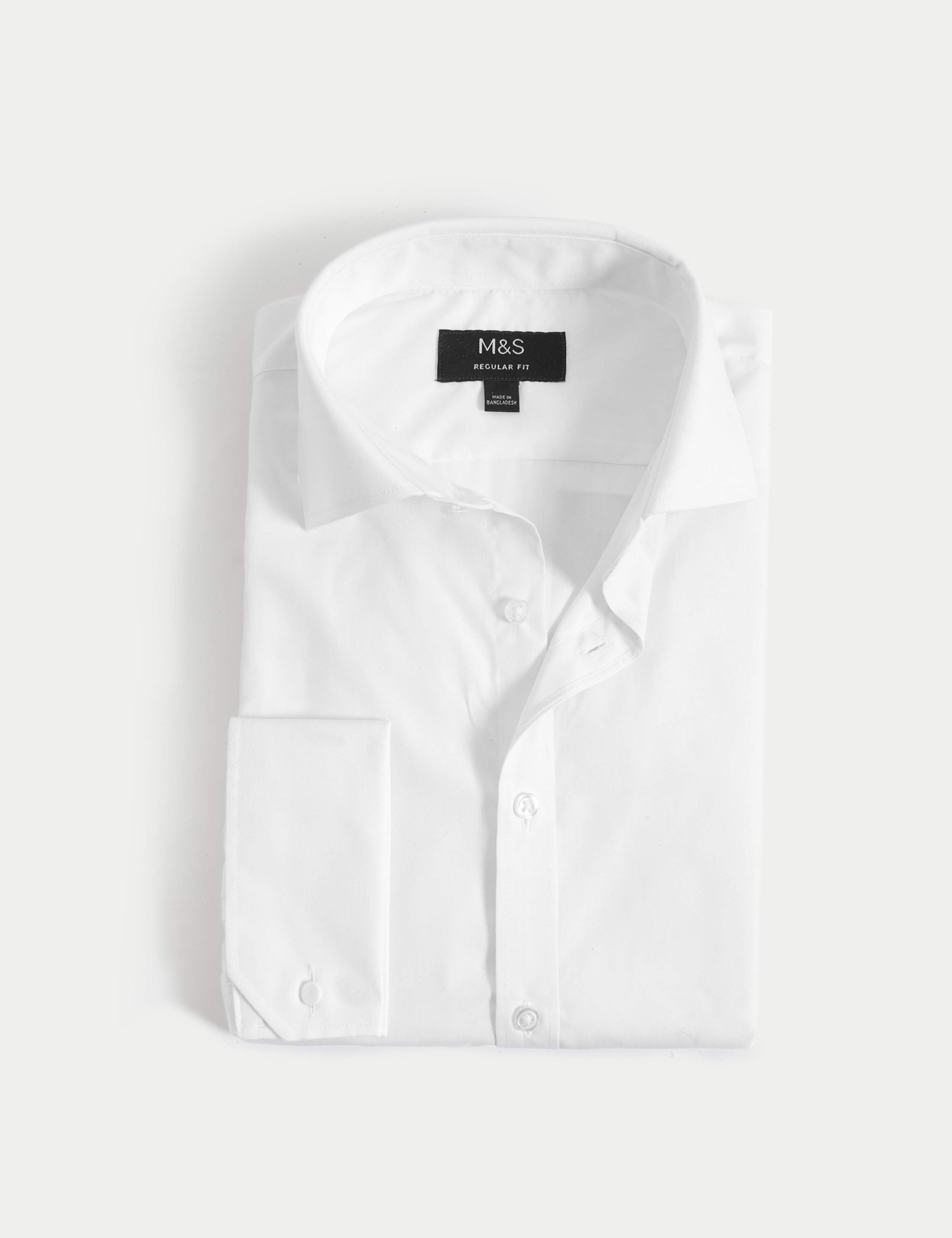 Regular Fit Cotton Blend Double Cuff Shirt