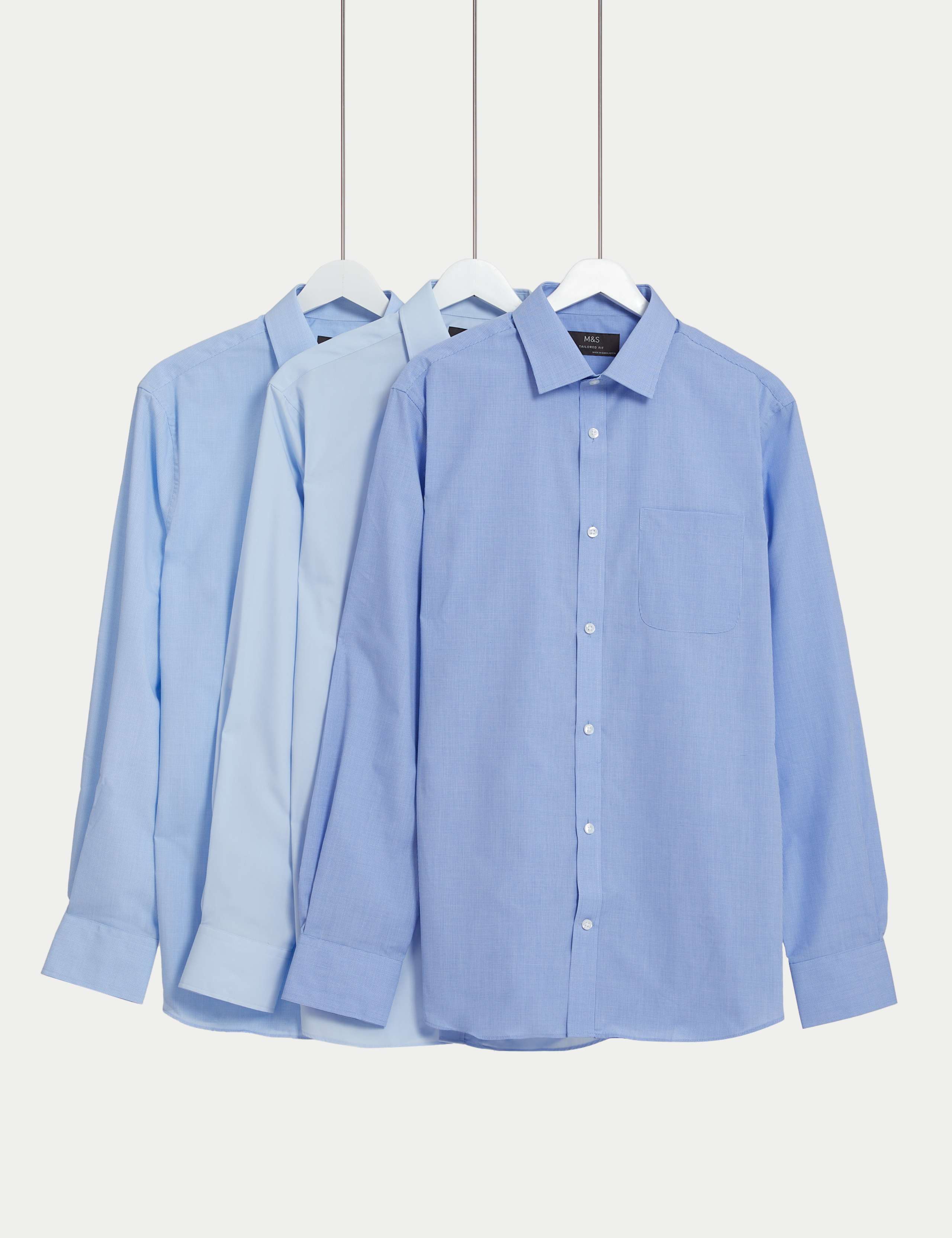 3pk Tailored Fit Easy Iron Long Sleeve Shirts