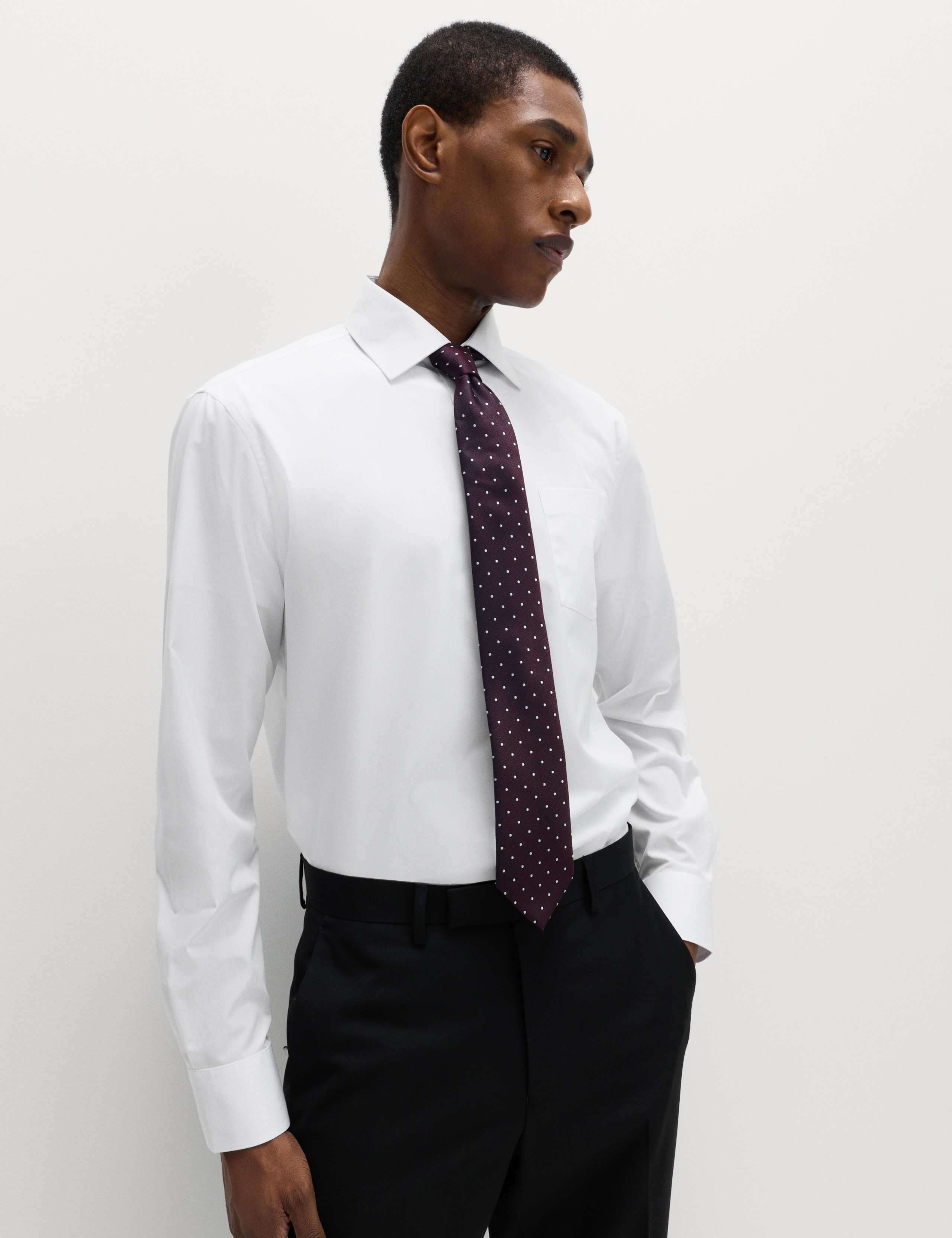 2 Pack Slim Fit Easy Iron Cotton Blend Shirts