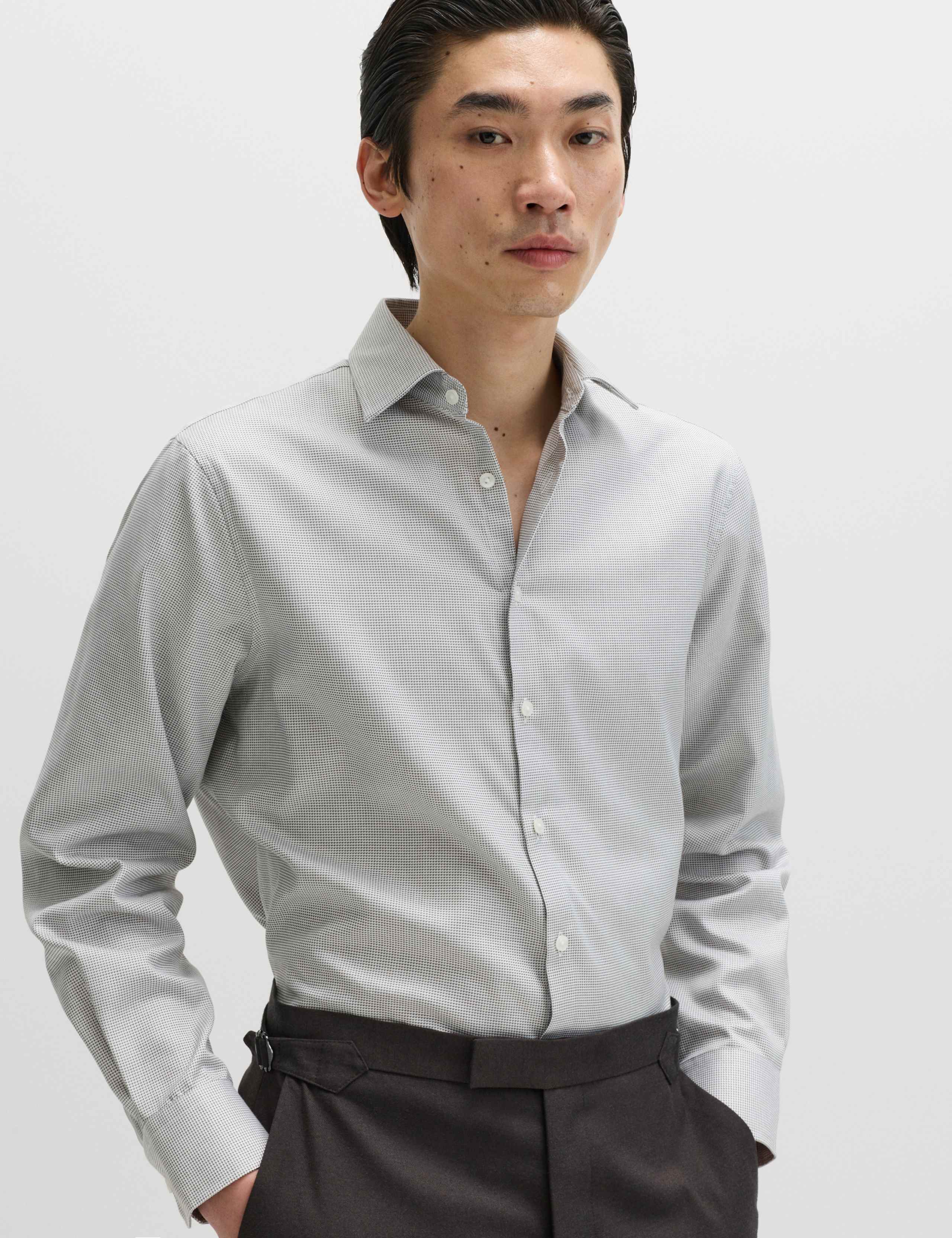 Regular Fit Pure Cotton Textured Luxury Shirt