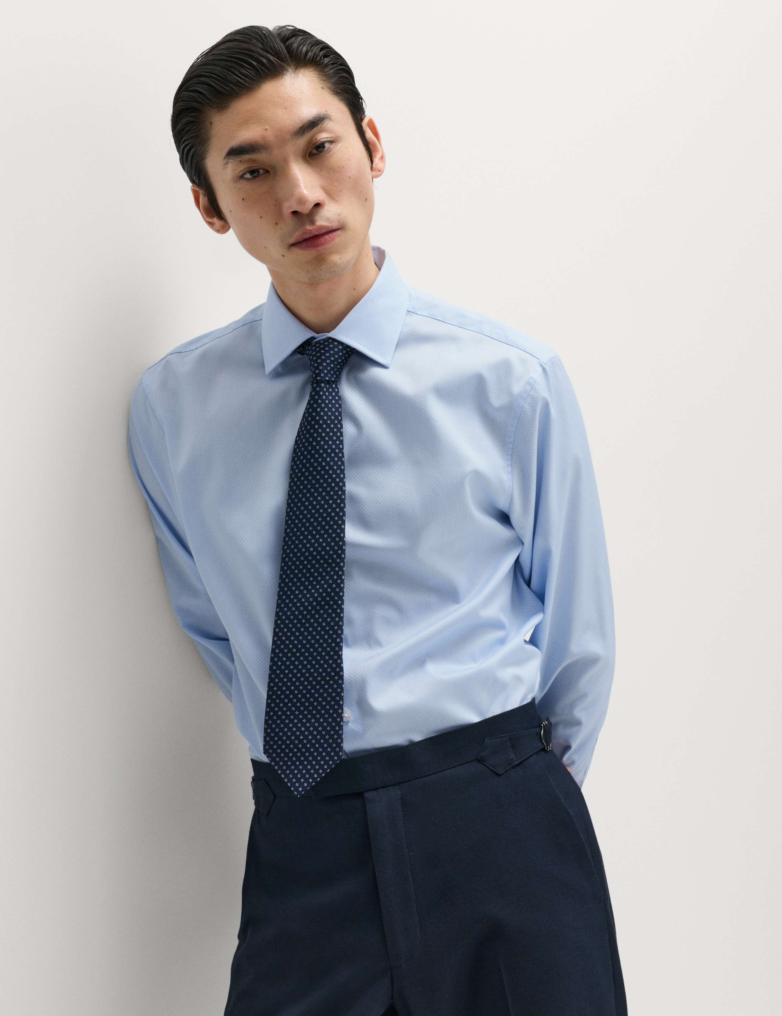 Regular Fit Luxury Pure Cotton Textured Shirt