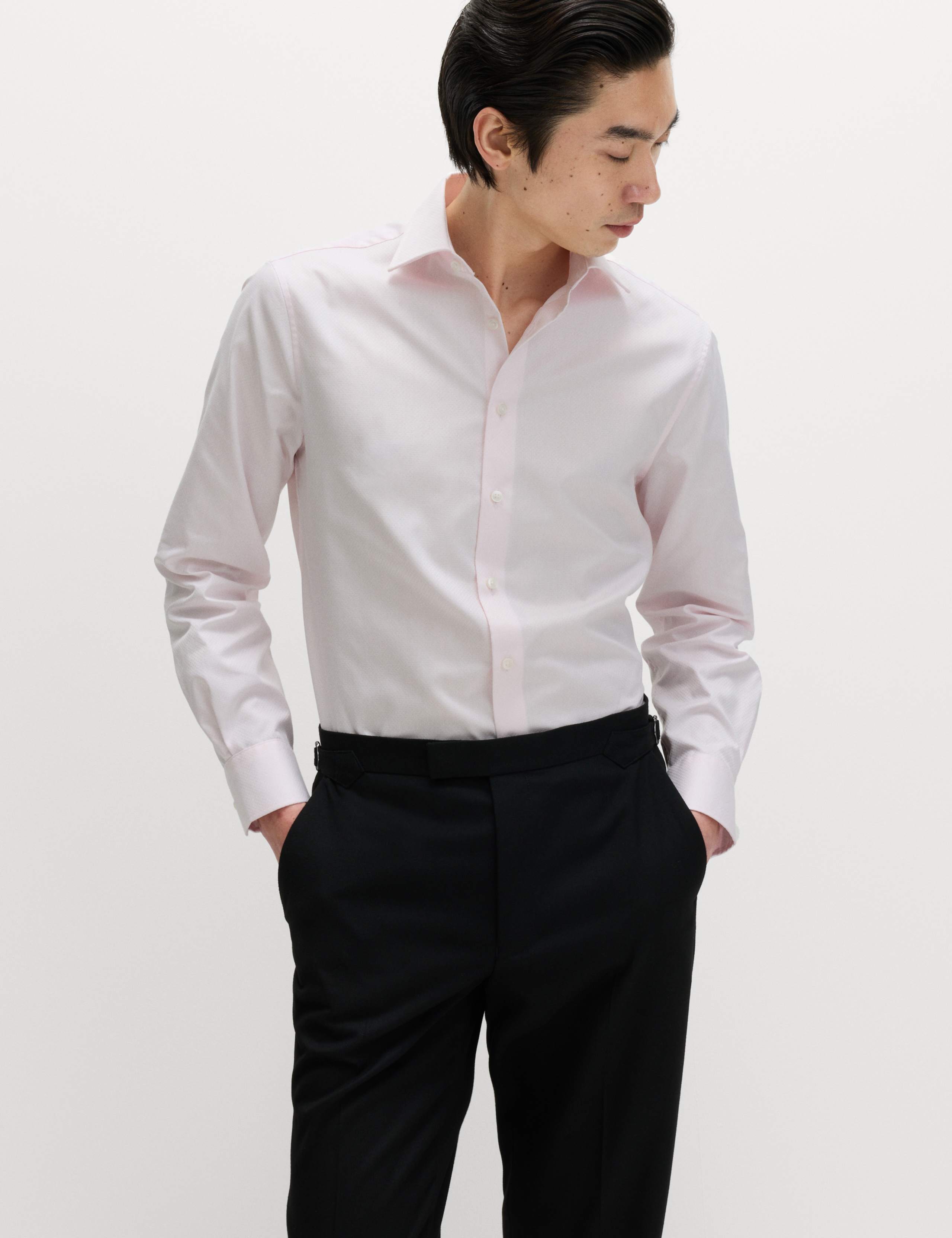 Slim Fit Luxury Pure Cotton Textured Shirt