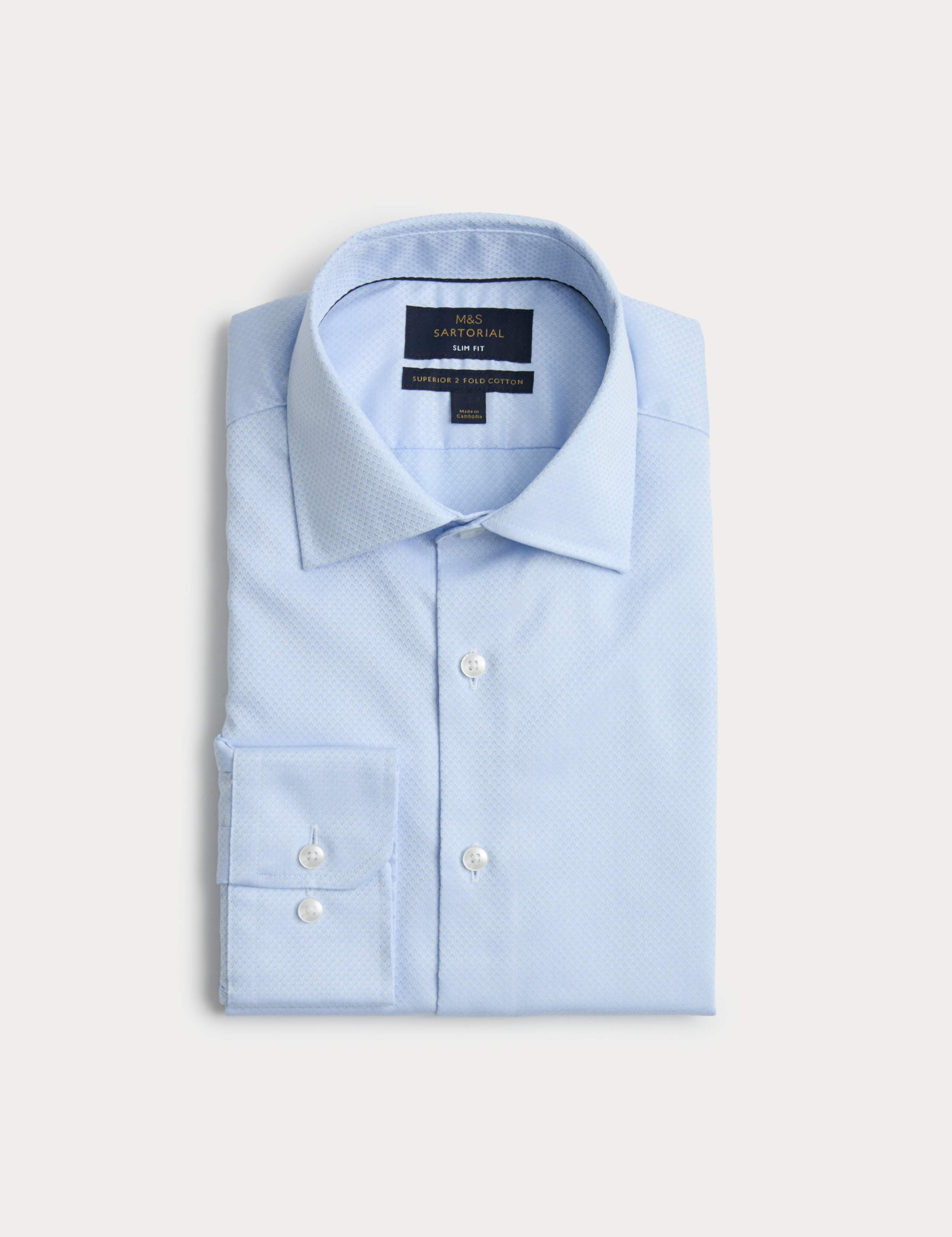 Slim Fit Luxury Pure Cotton Textured Shirt