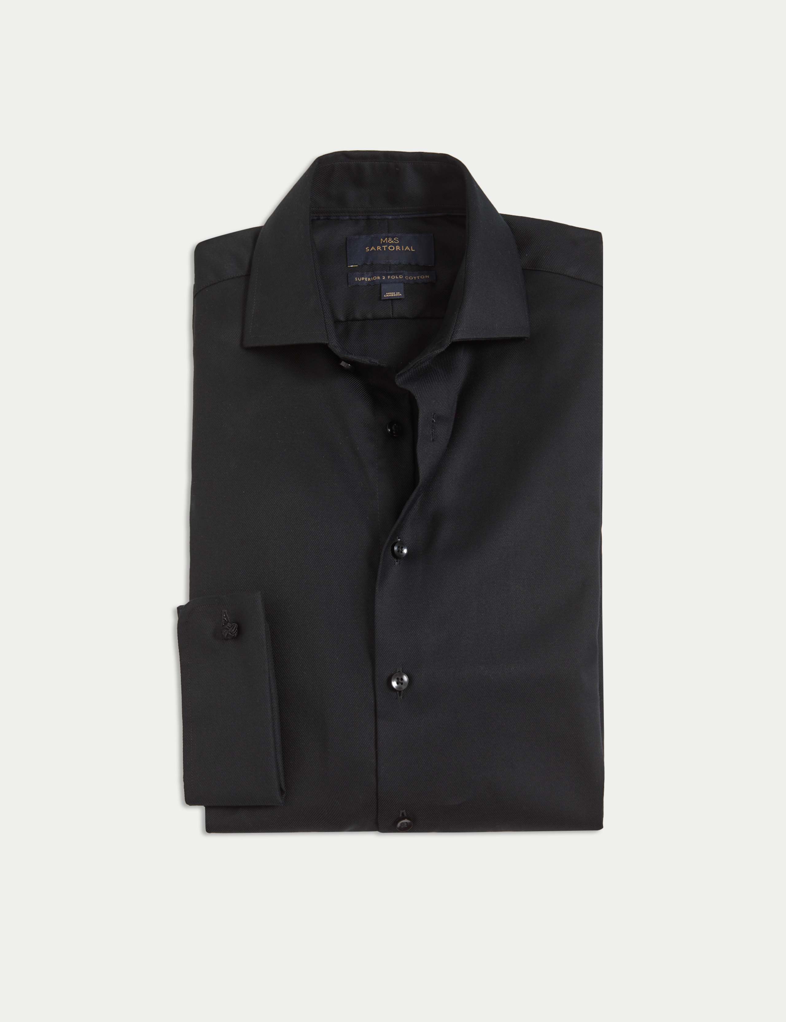 Regular Fit Luxury Cotton Double Cuff Twill Shirt