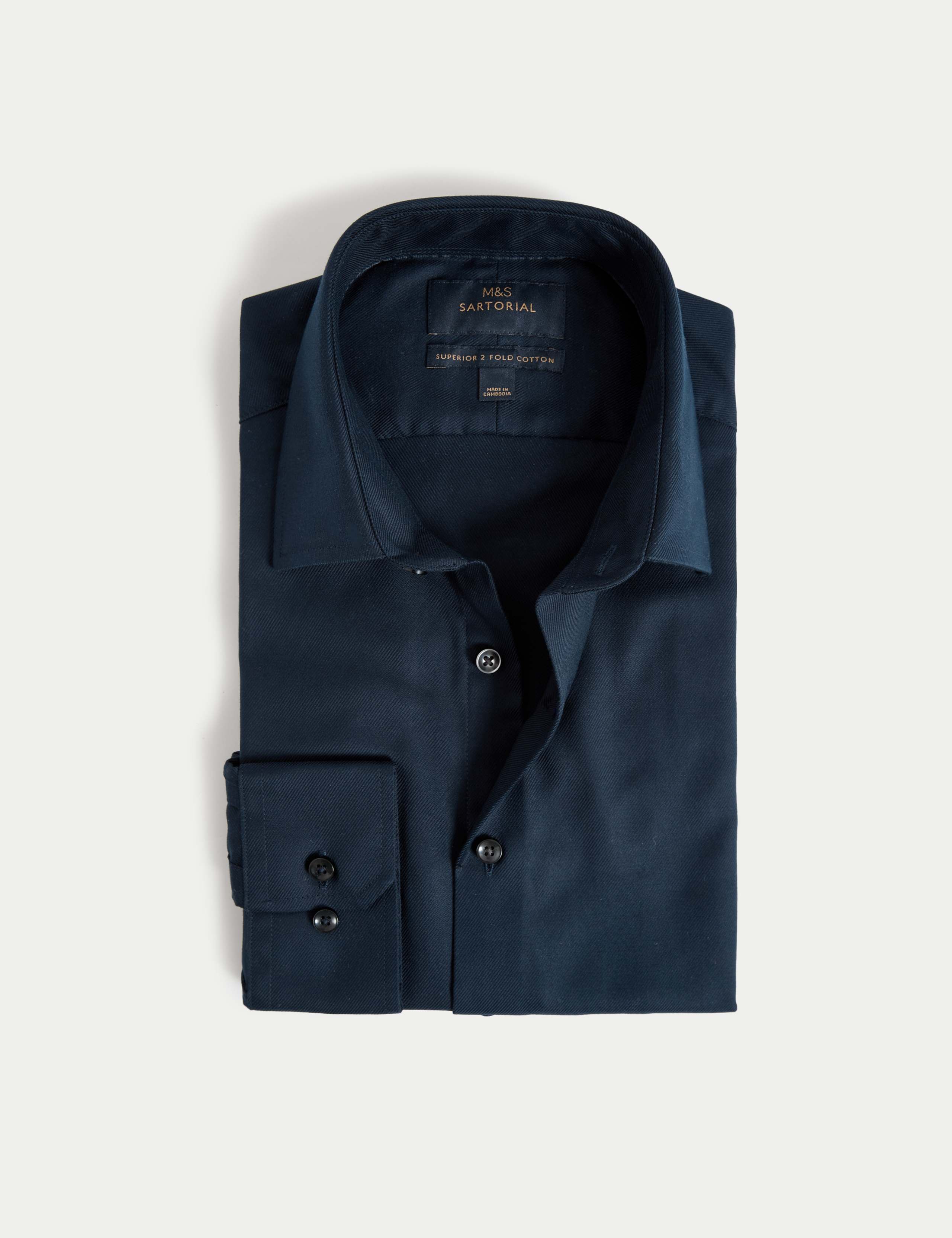 Slim Fit Luxury Cotton Twill Shirt