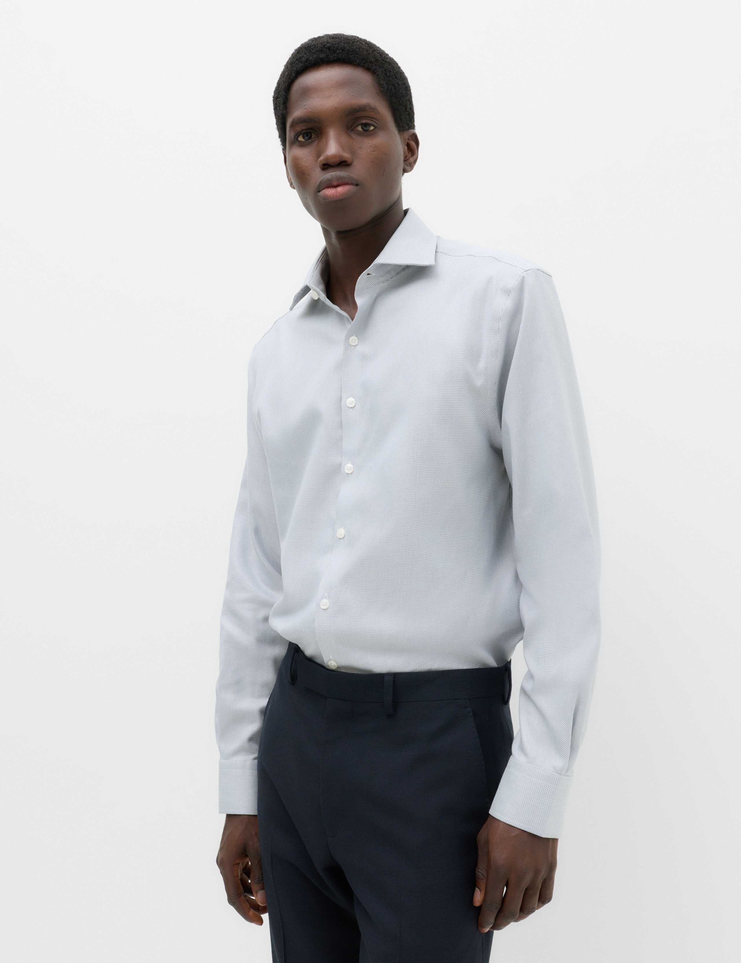 Slim Fit Egyptian Cotton Dobby Shirt