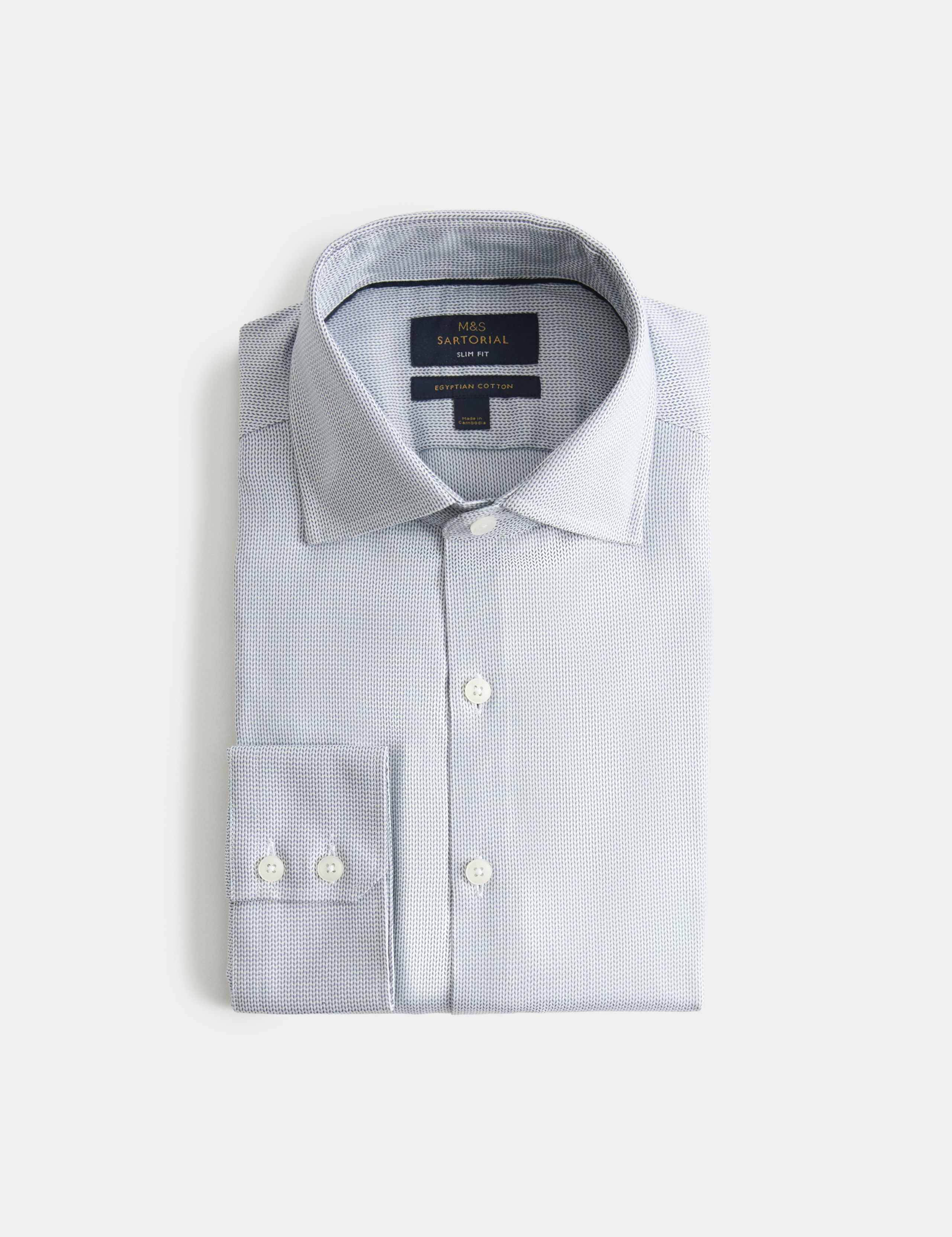 Slim Fit Egyptian Cotton Dobby Shirt