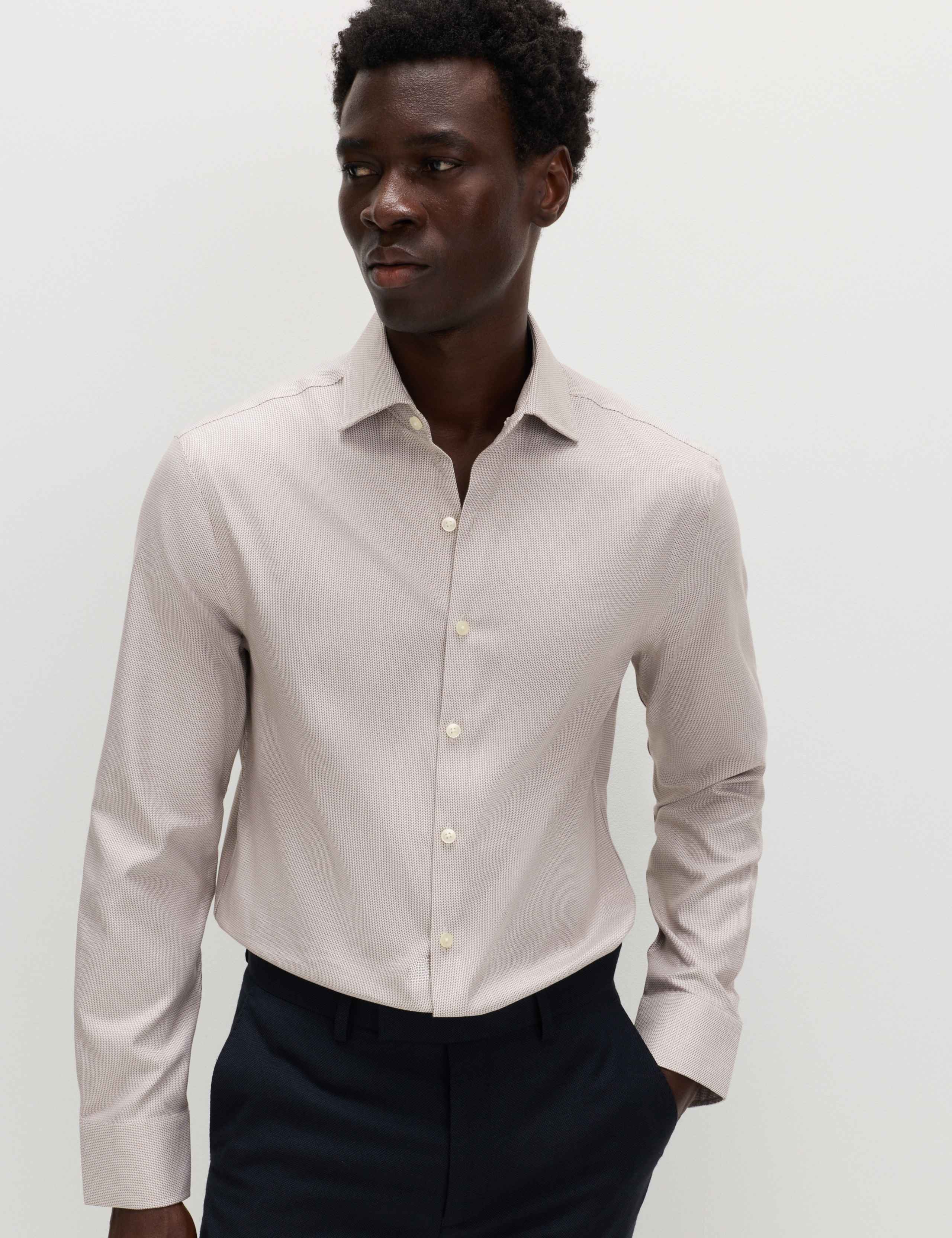 Slim Fit Egyptian Cotton Dobby Shirt