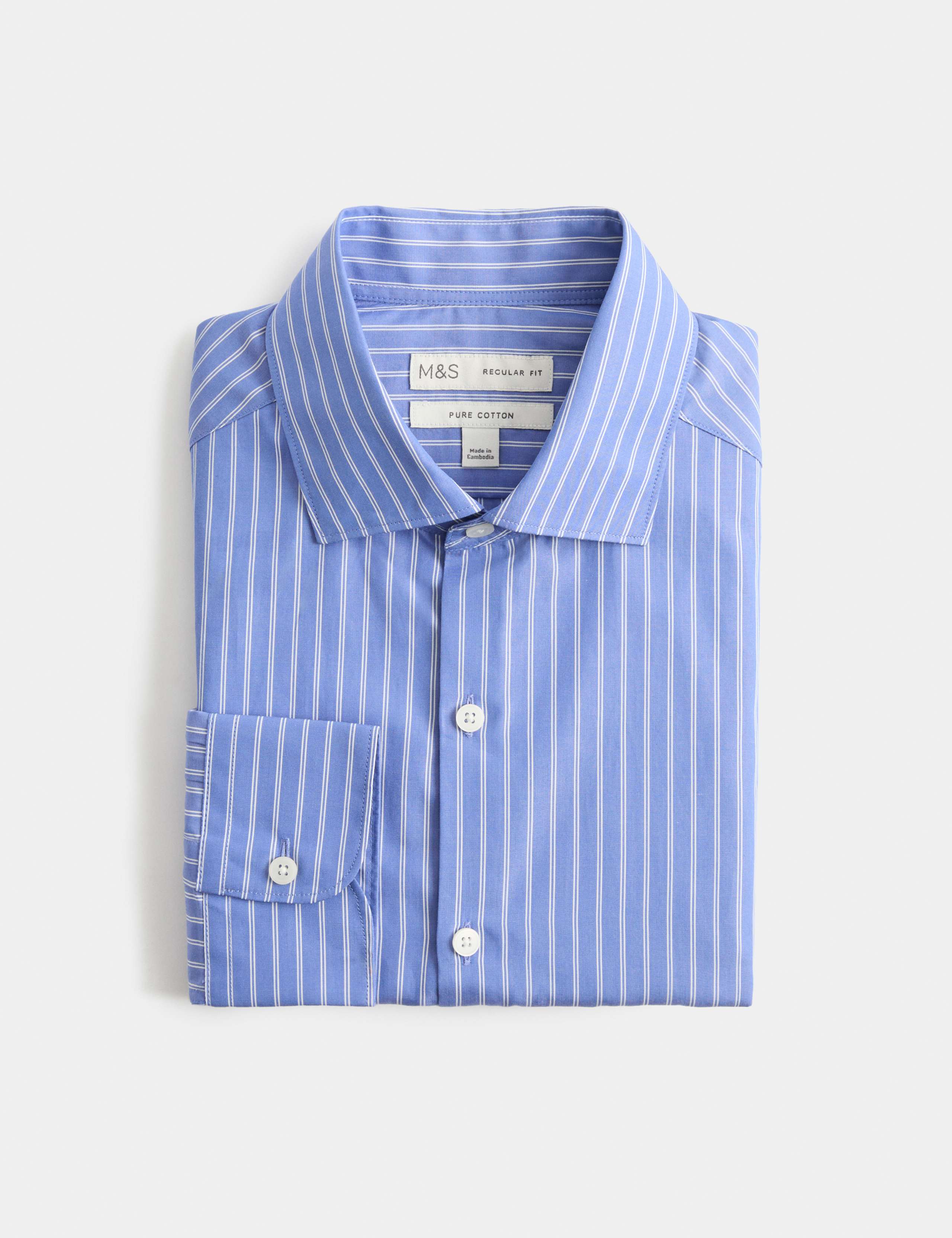 Regular Fit Pure Cotton Striped Shirt
