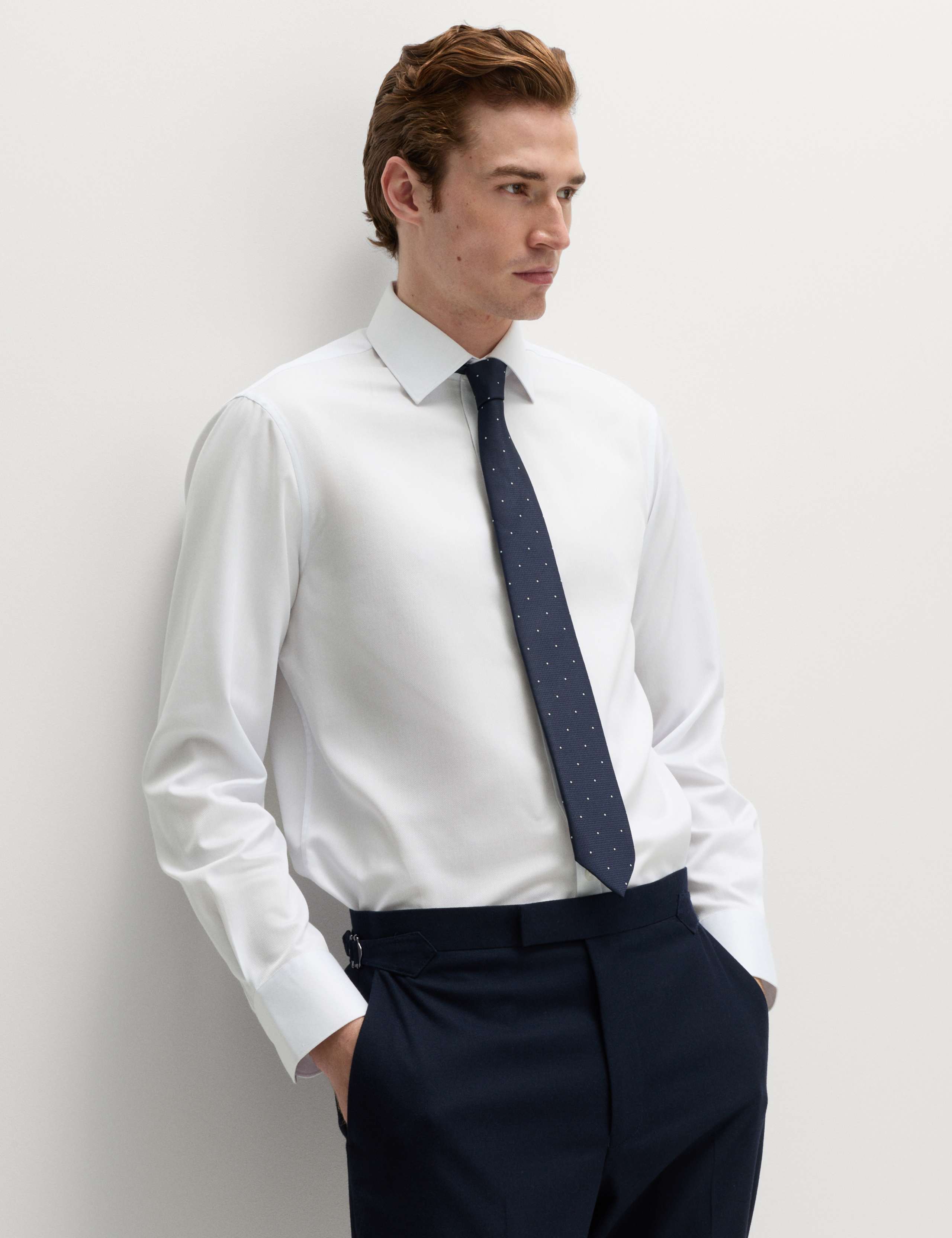 2 Piece Slim Fit Easy Iron Shirt & Tie Set