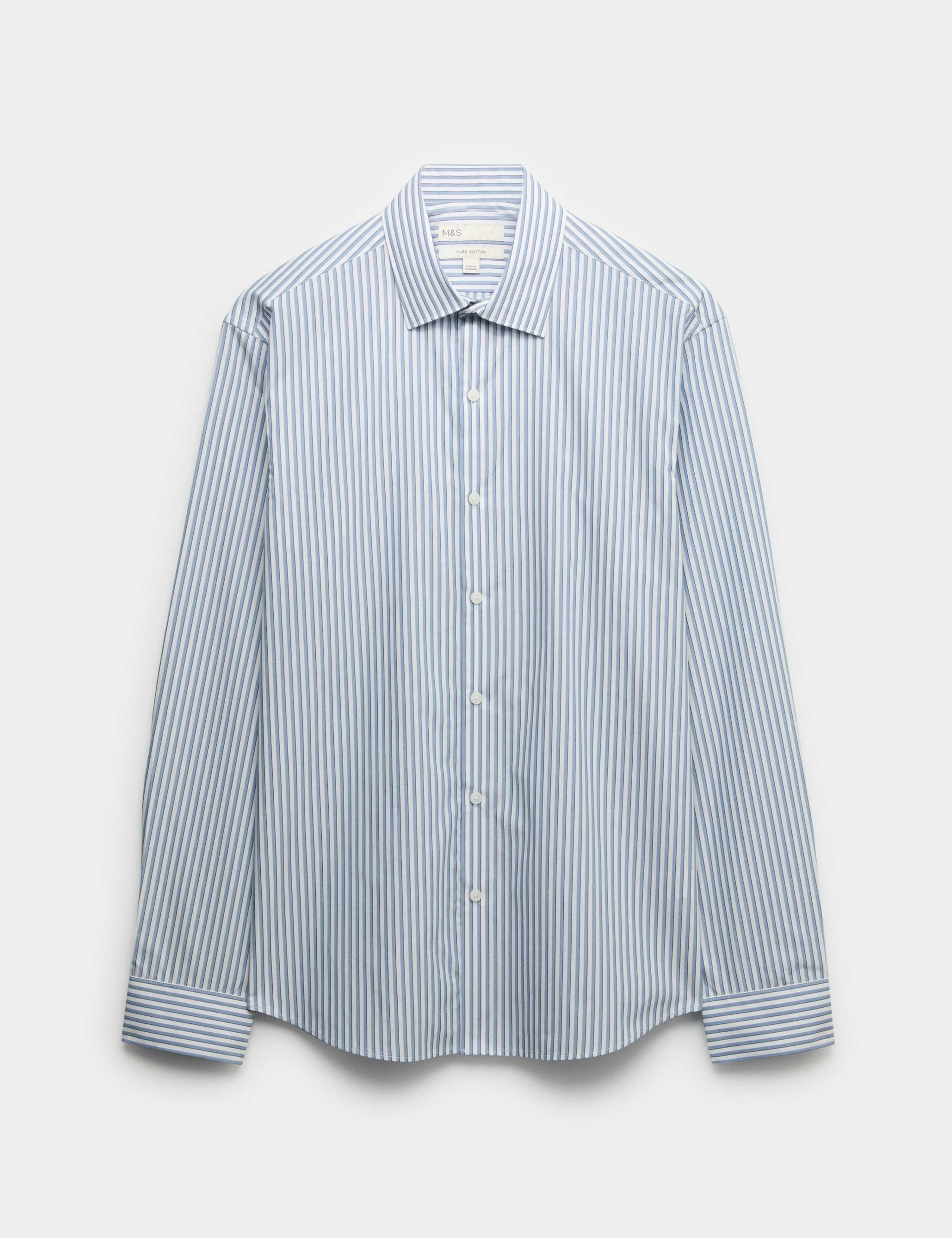 Regular Fit Easy Iron Pure Cotton Striped Shirt