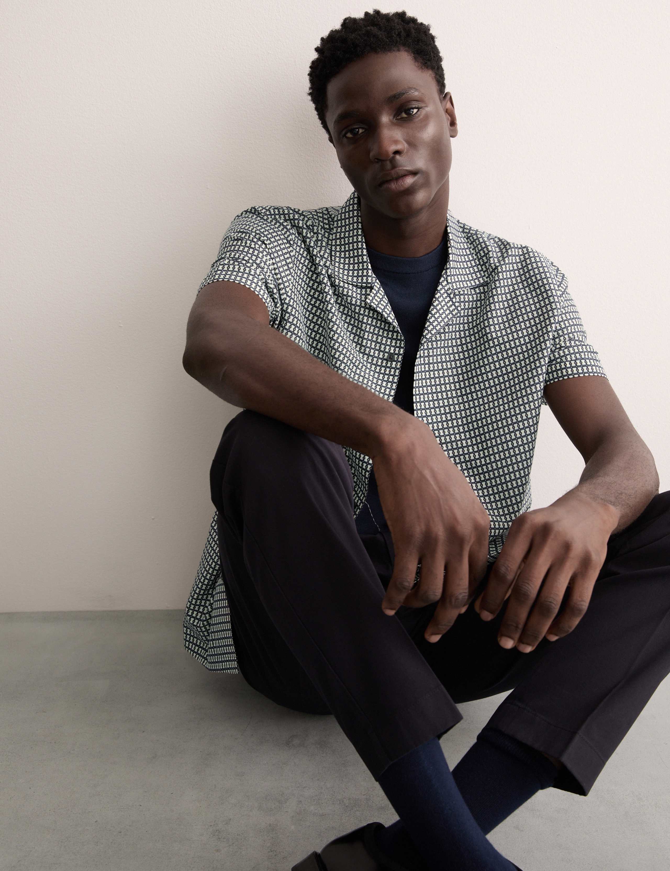 Regular Fit Cotton Rich Luxury Shirt with Silk