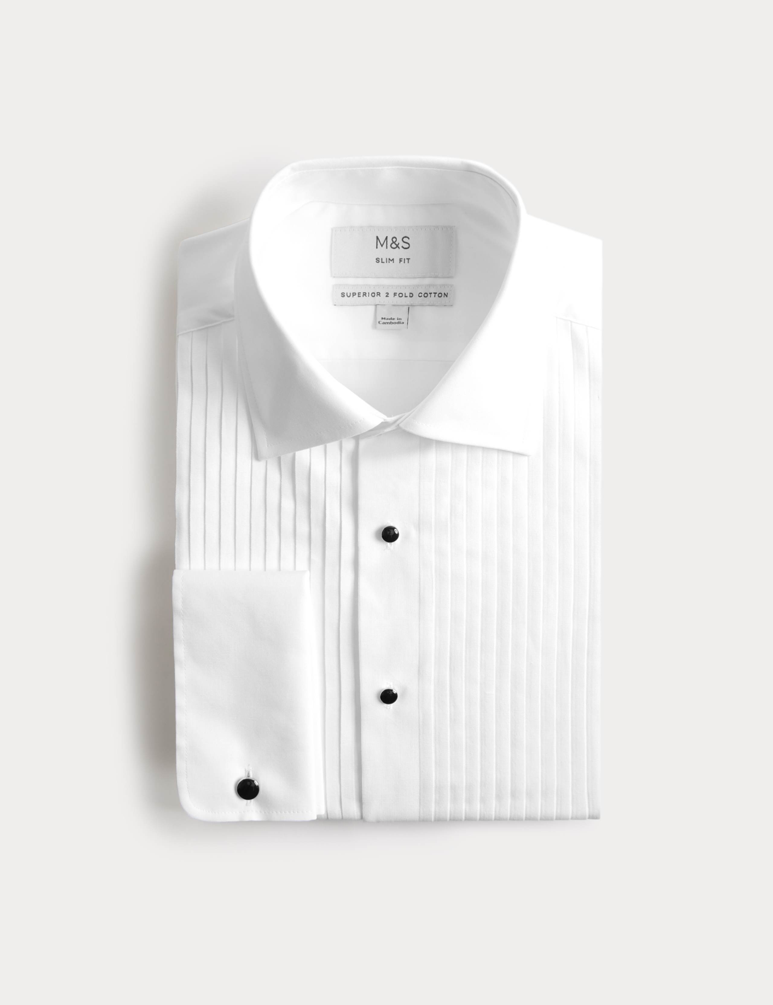 Slim Fit Luxury Cotton Double Cuff Dress Shirt