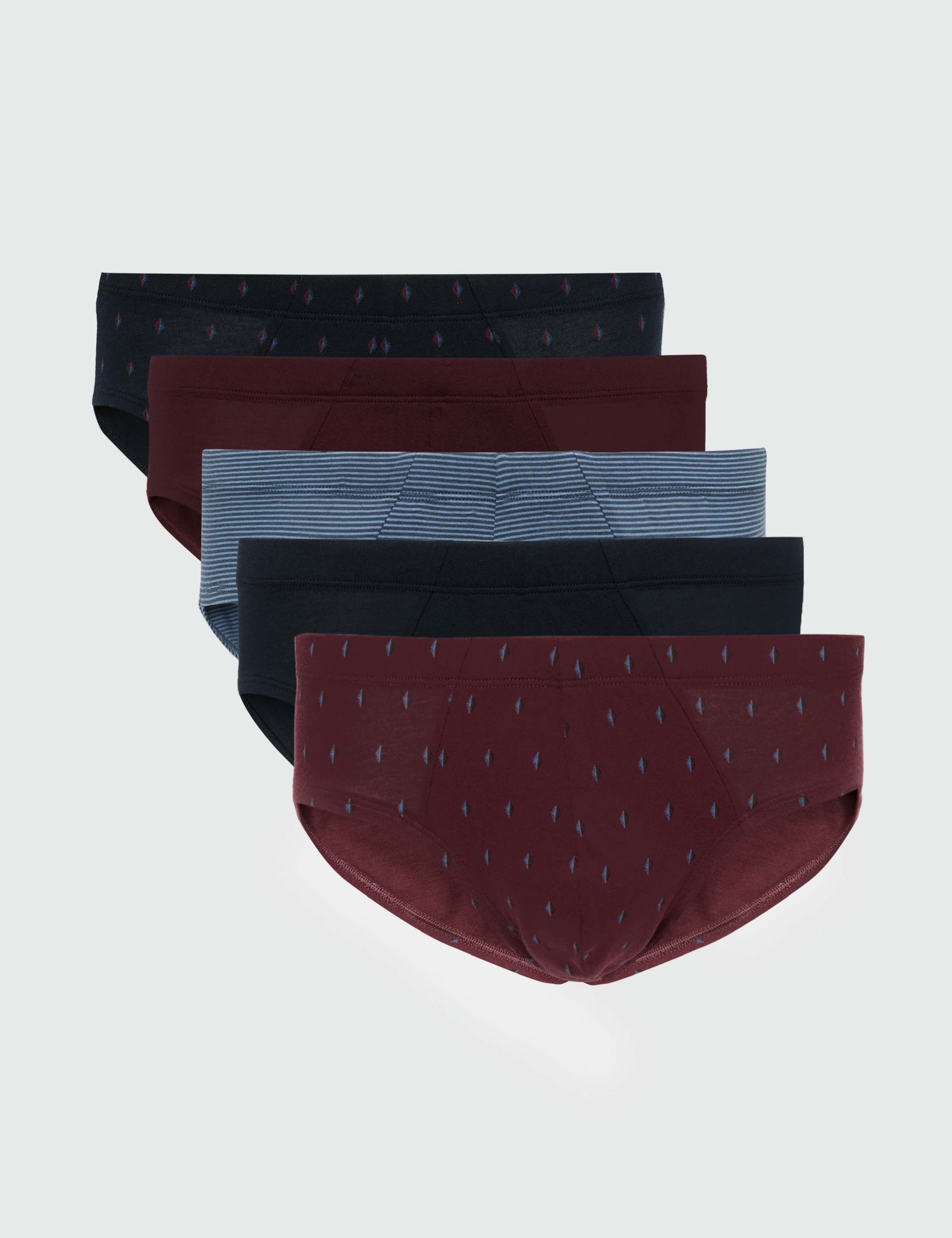 5 Pack Pure Cotton Geometric Print Slips