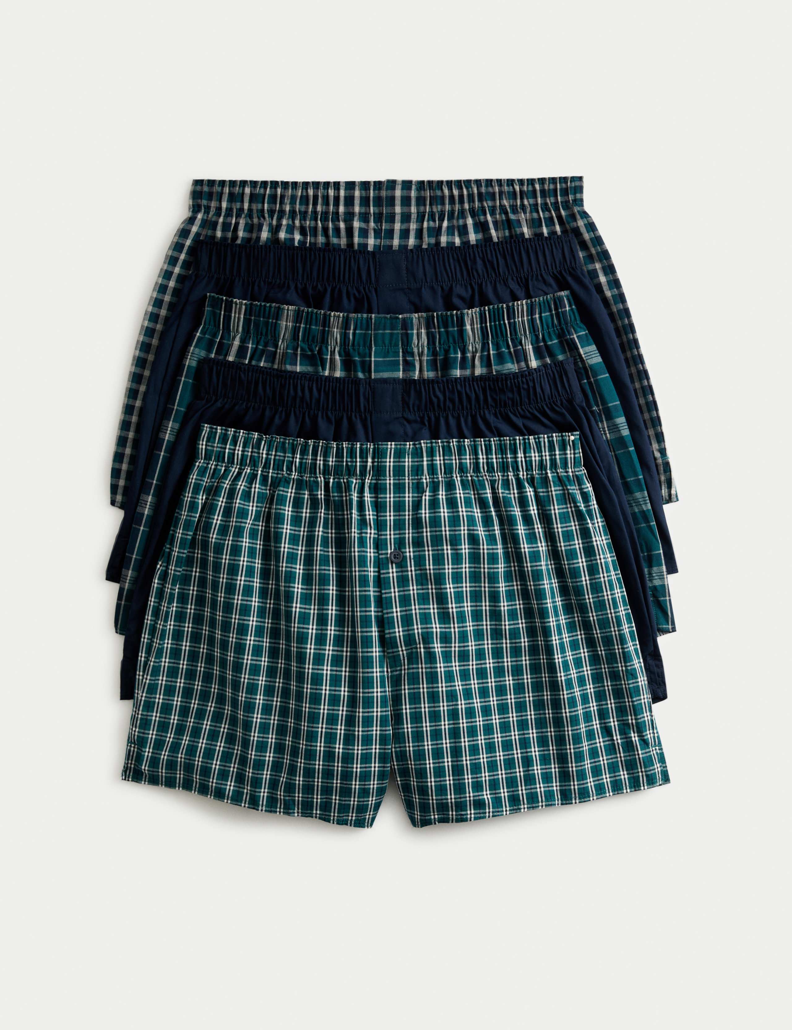 5pk Pure Cotton StayNew™ Woven Boxers