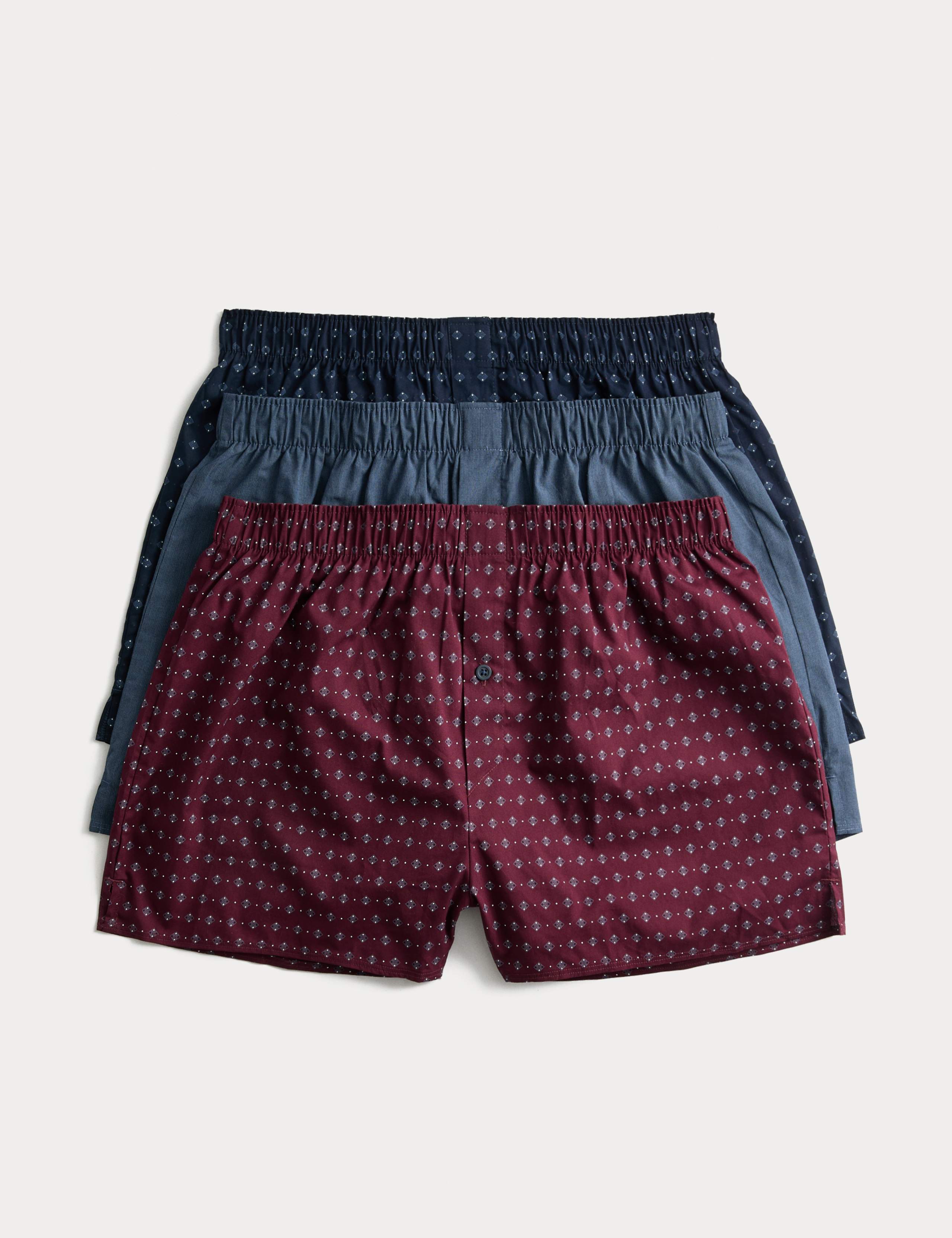 3pk Pure Cotton Foulard Woven Boxers