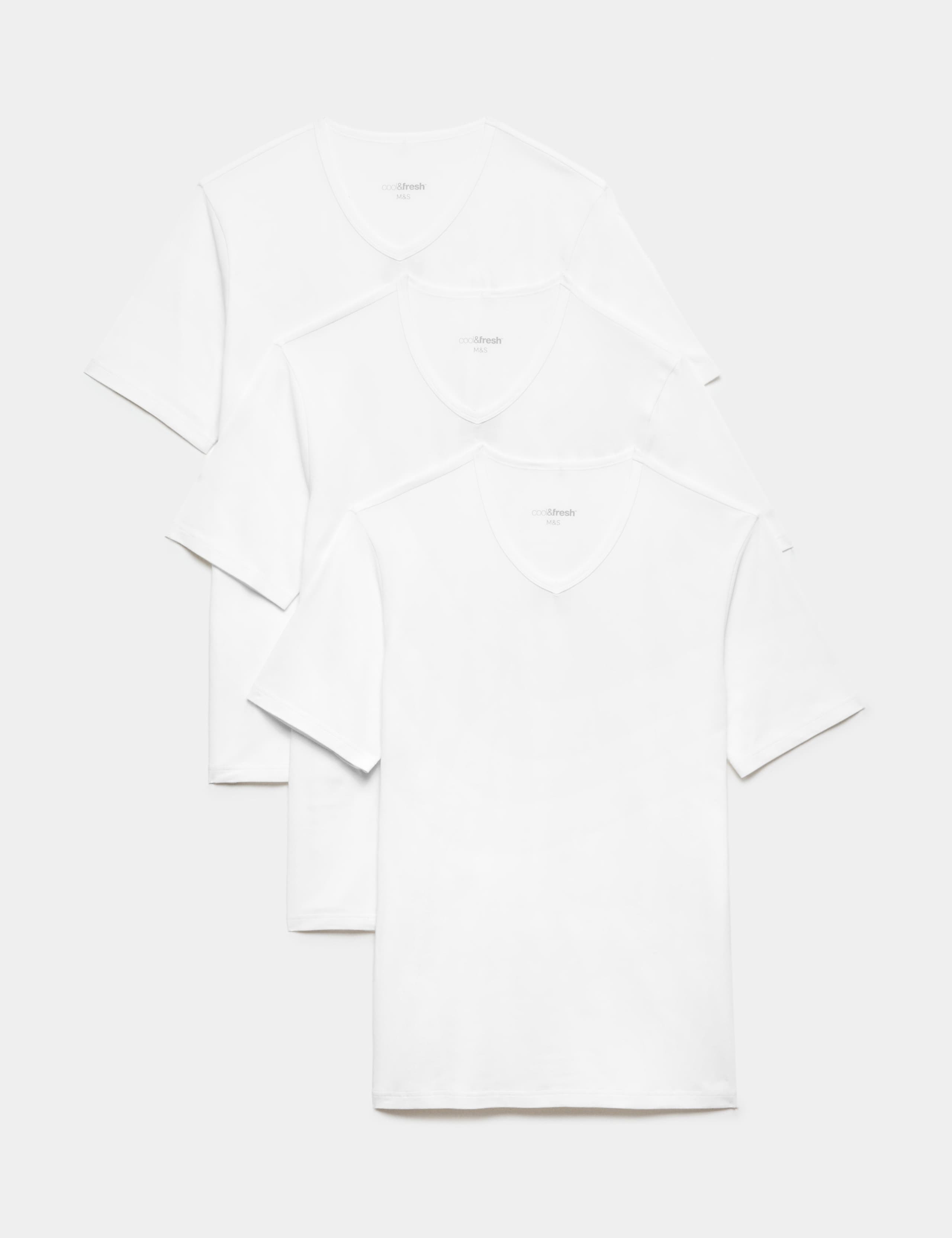 3pk Cotton Stretch V-Neck Vests