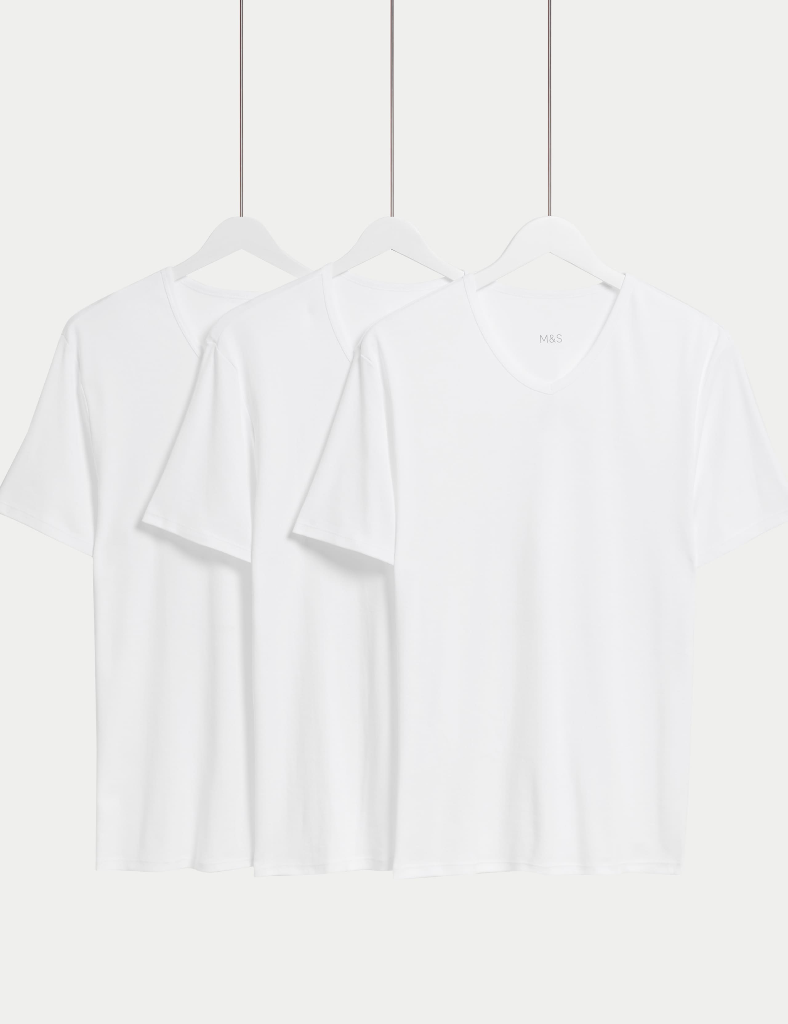 3pk Essential Cotton V-Neck T-Shirt Vests
