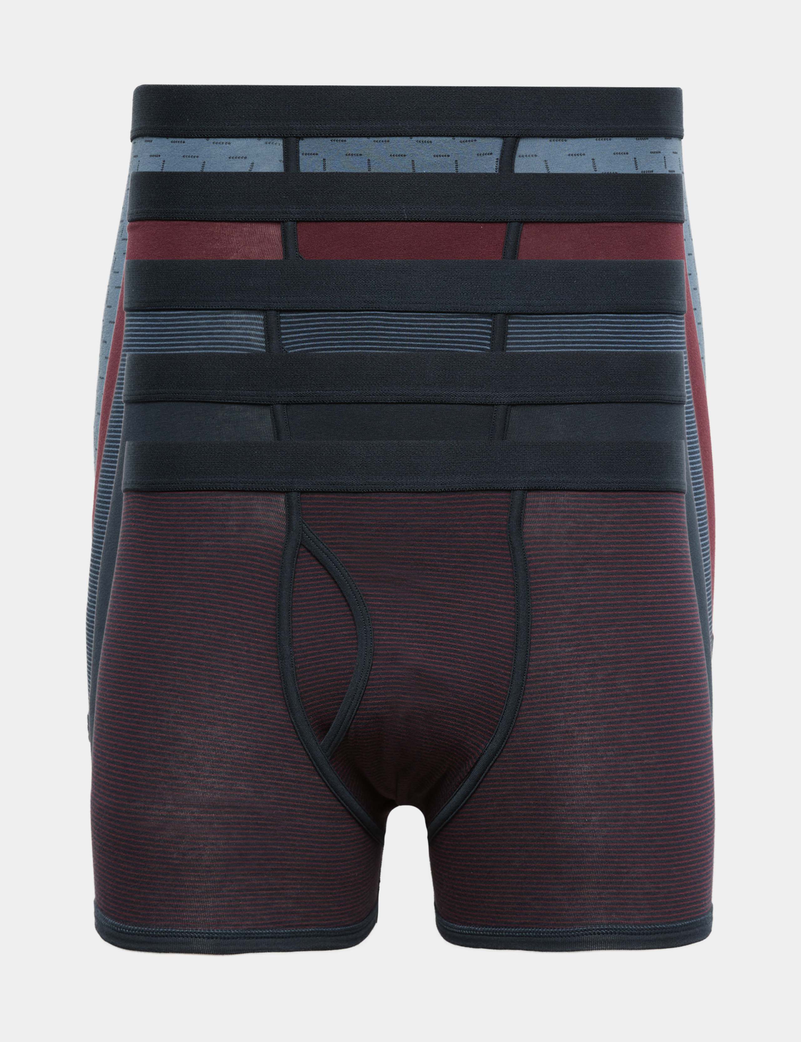 5 Pack Cotton Stretch Striped Trunks