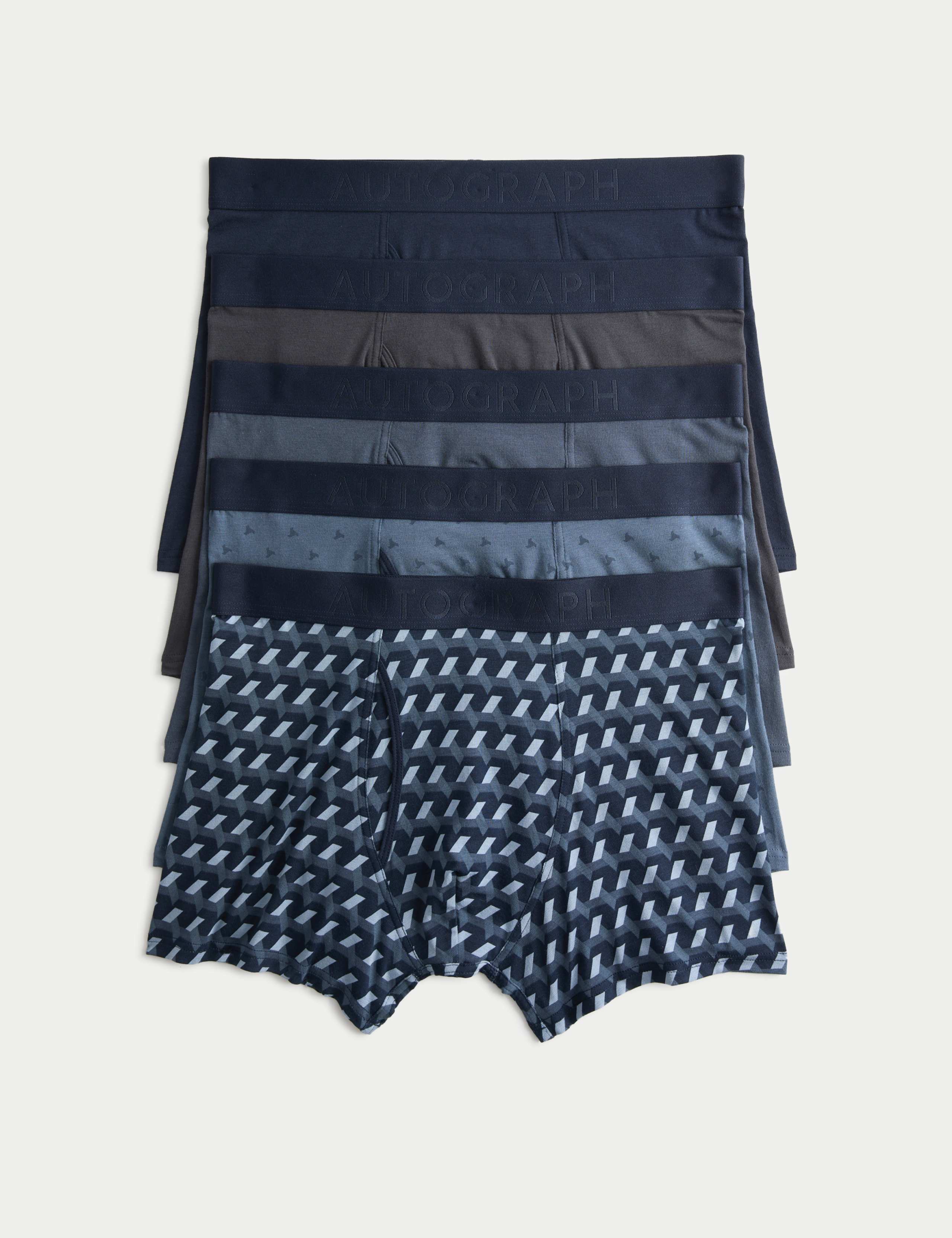 5pk Supima® Cotton Modal Geometric Trunks