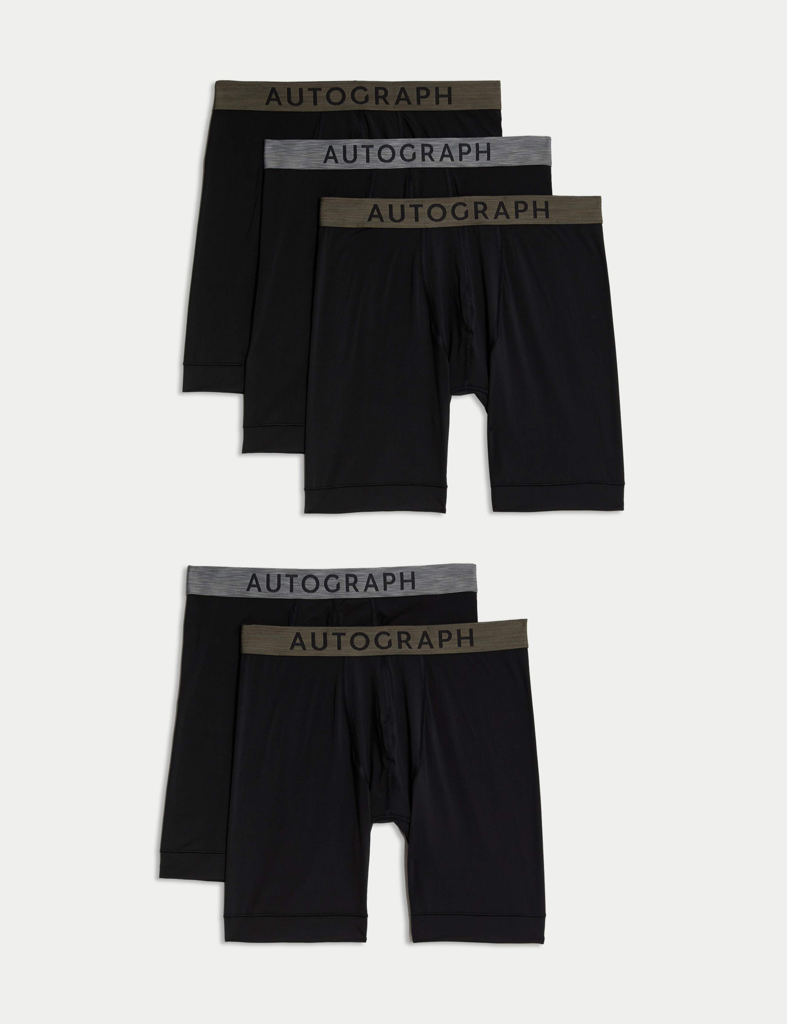 5pk Sports Longer Leg Trunks with Stretch