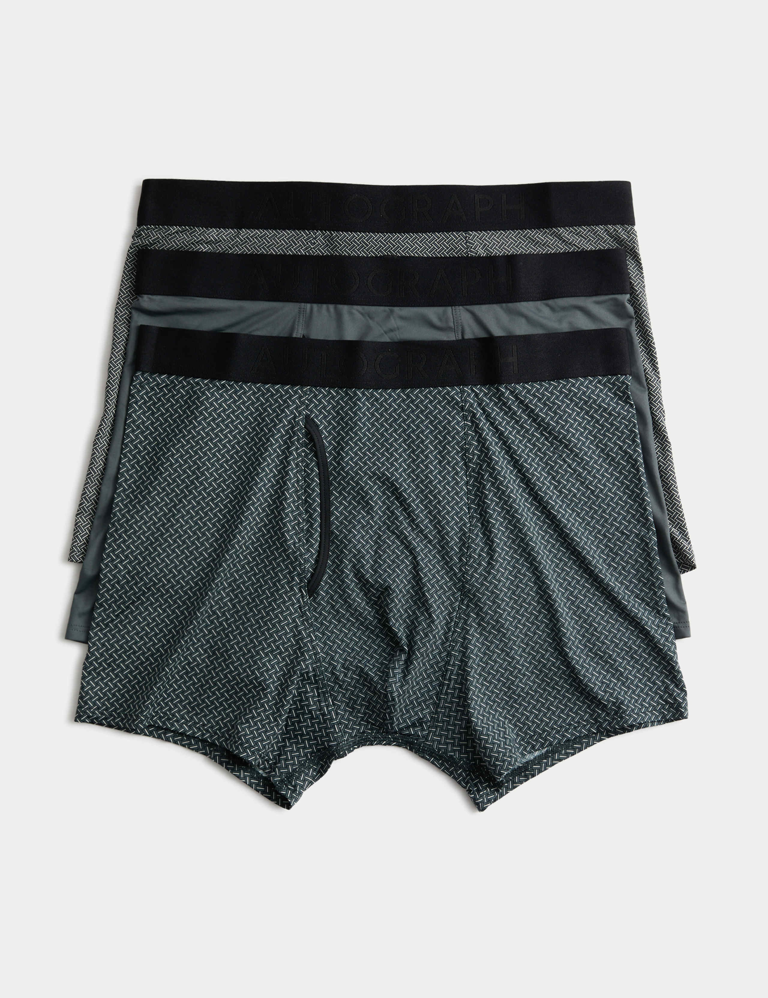 3pk Microskin Geometric stretch Trunks