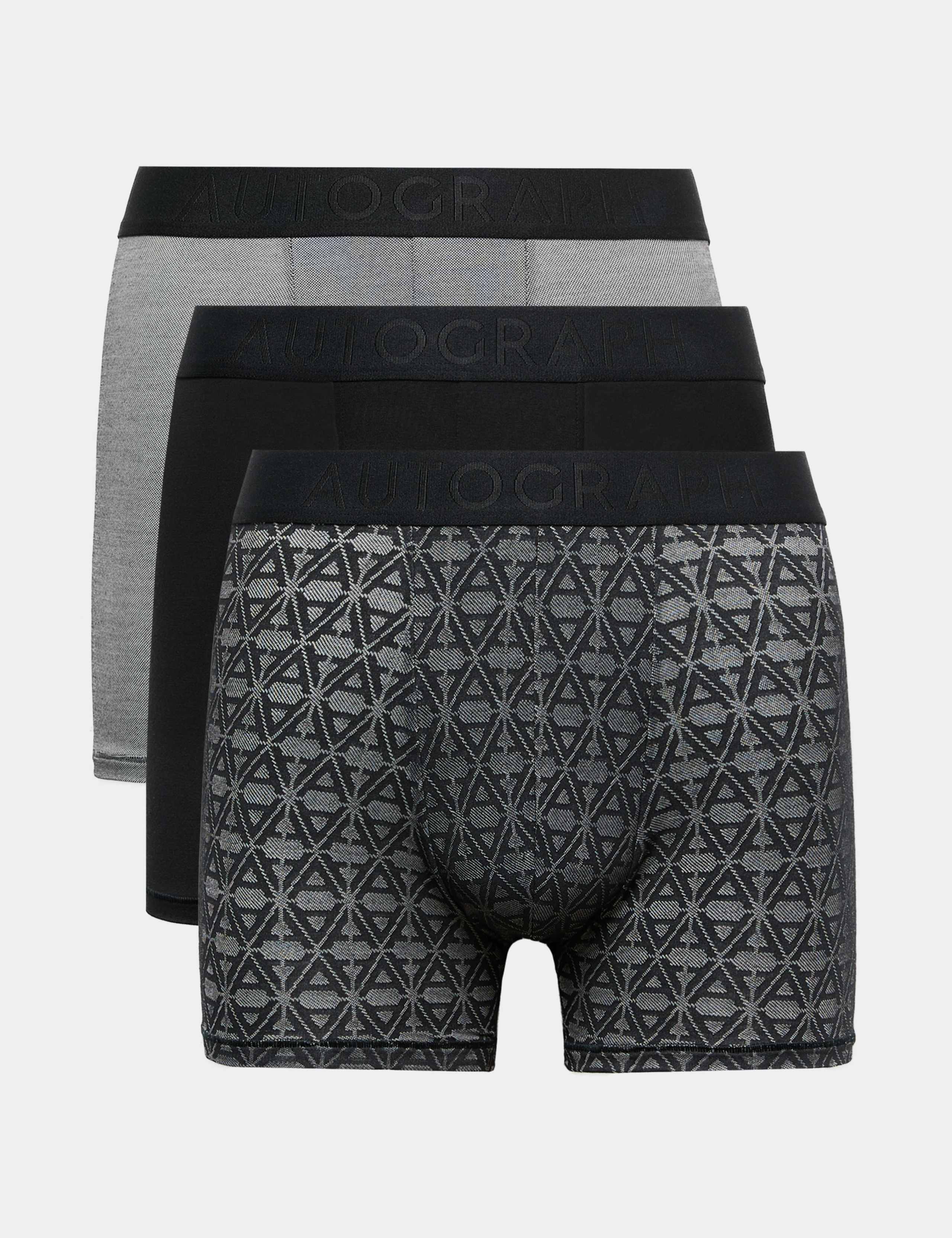 3 Pack Supersoft Jacquard Trunks